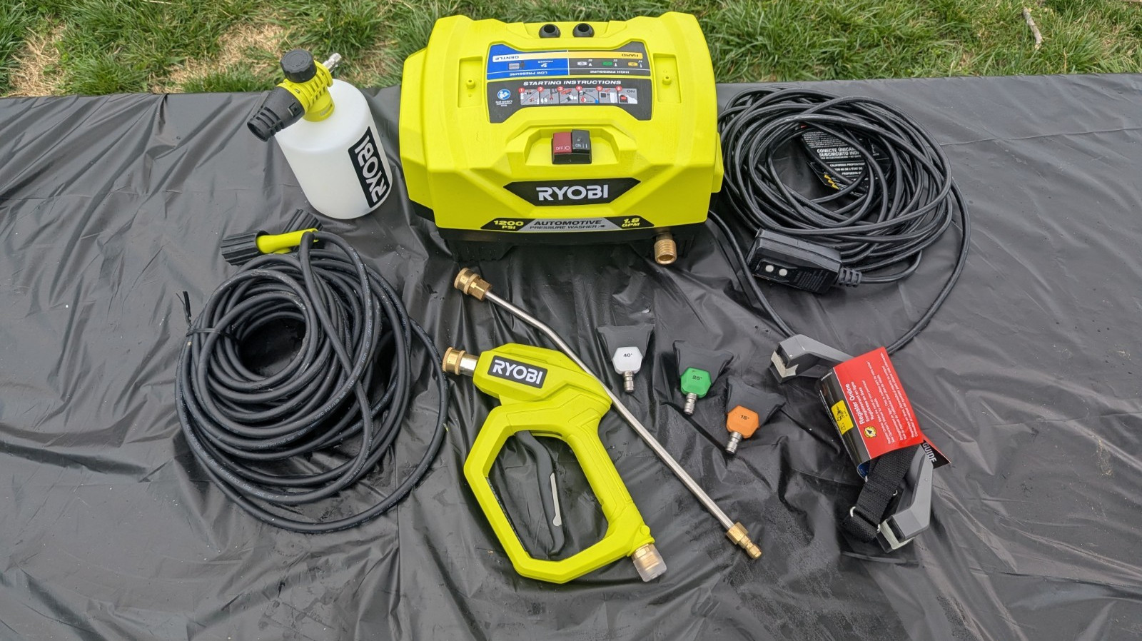 Ryobi RY14AM12 1.8 GPM Automotive High Flow Pressure Washer Kit