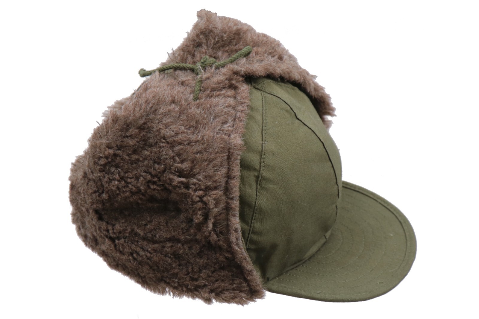 Size 7 1/4 - US Military M-1951 Korean War Era OD Pile Cap M51 Cold Weather MQ1