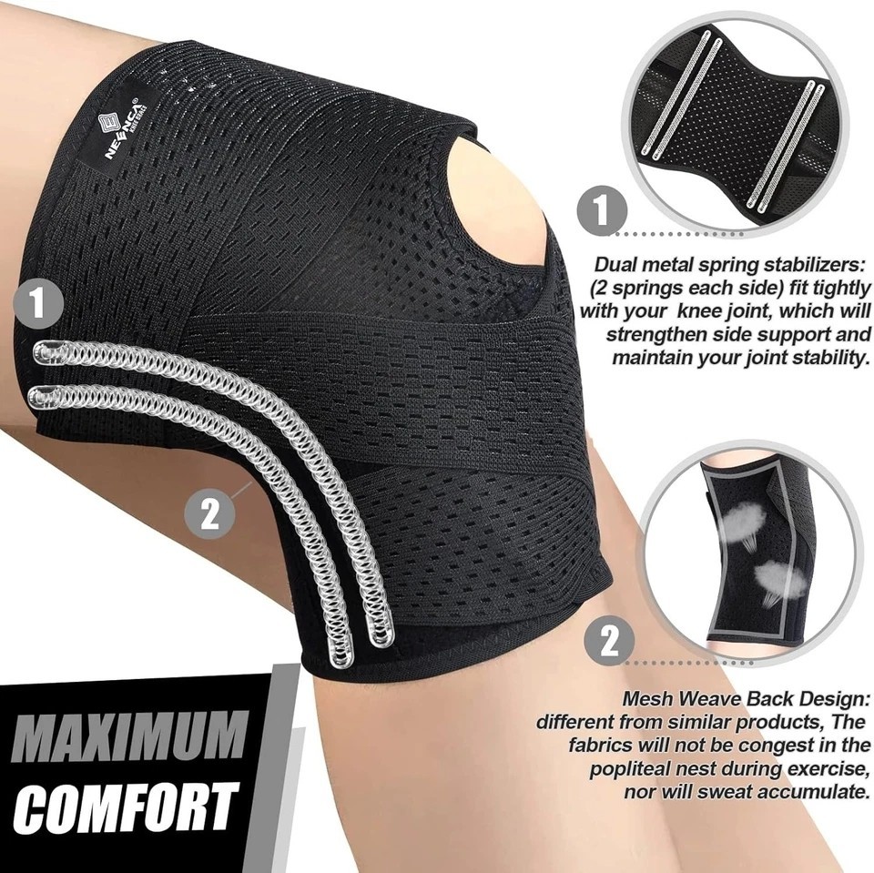 Knee Brace Compression Sleeve Joint Support Open Patella Stabilizer Wrap New