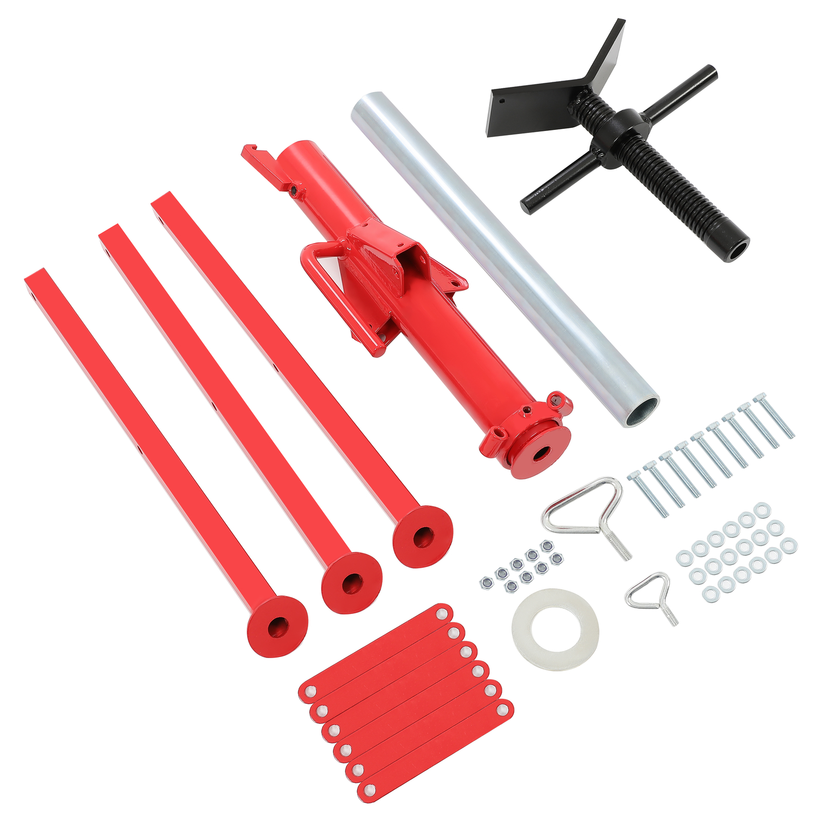 28"-52" Height 2500LB Steel Red V-Head Pipe Stand Folding Tripod Jack