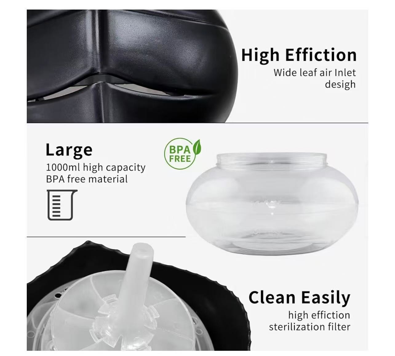 Water-Based Purifier Air Washer,Air Revitalizer,Freshener, colorful lights,Black