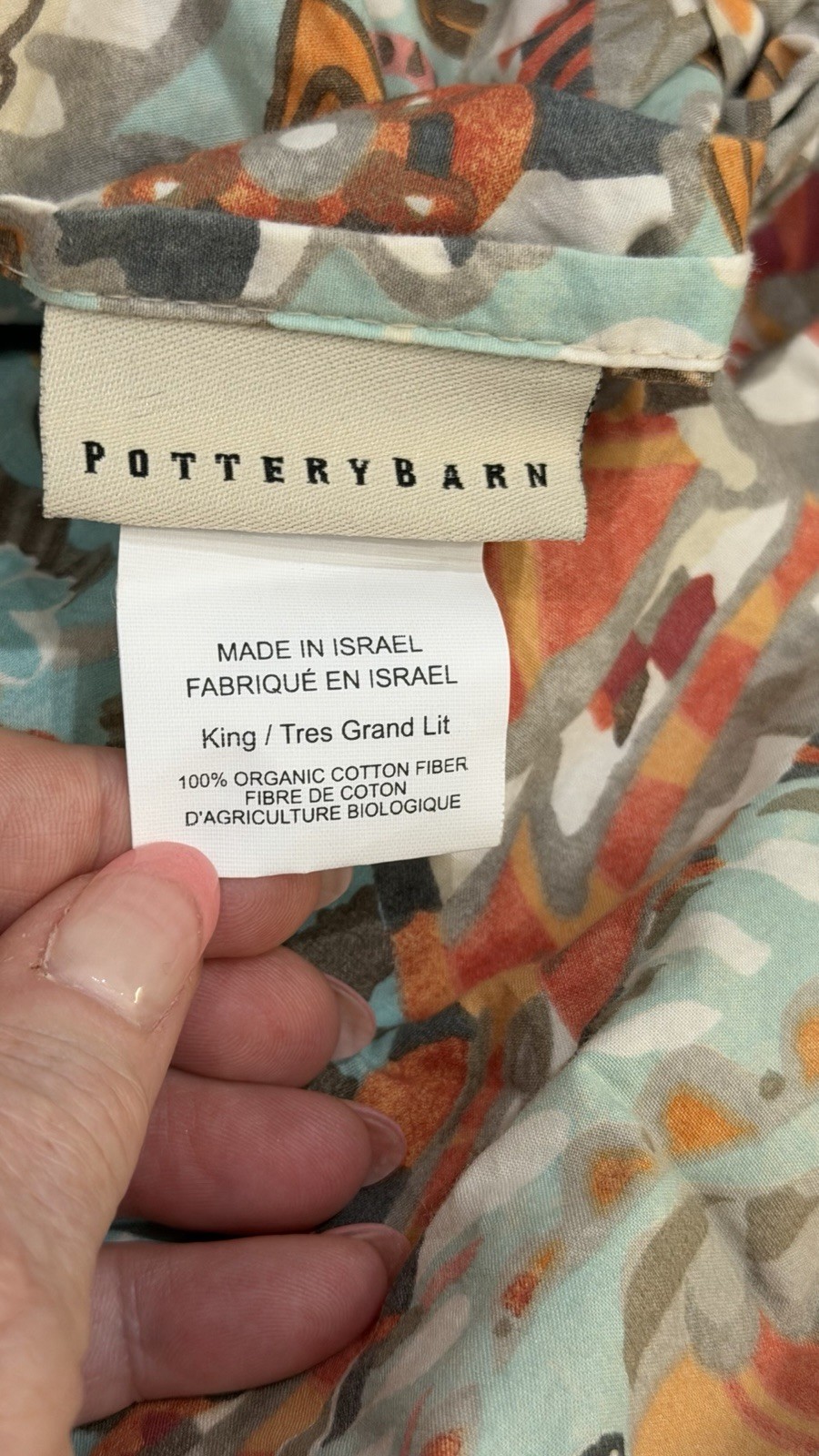 Rare Pottery Barn "Paloma Paisley" 100% Organic Cotton King Duvet Cover