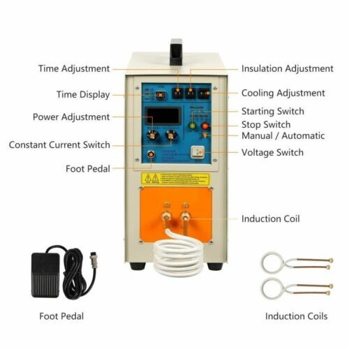 220V Melting Furnace 30-100 KHz 15 KW High Frequency Induction Heater Furnace