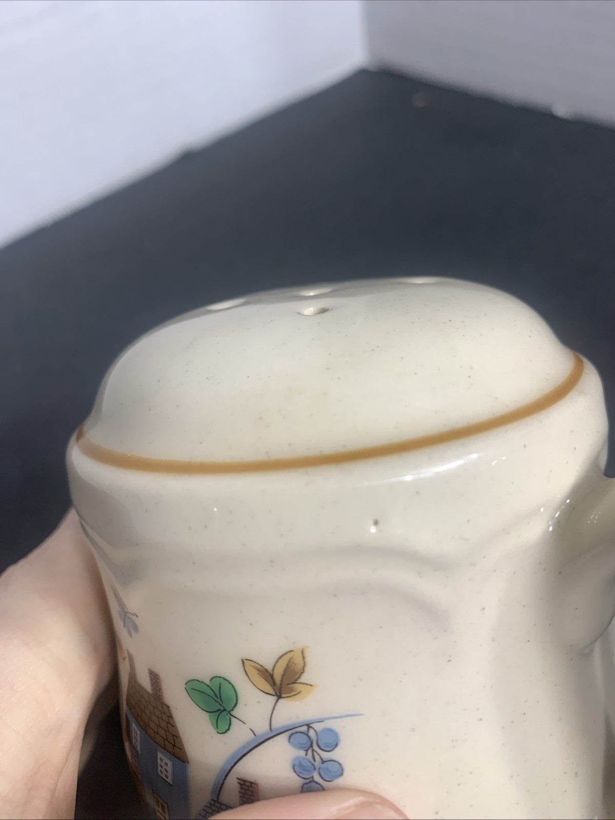 Vintage International Stoneware Heartland salt and pepper shakers, Never Used