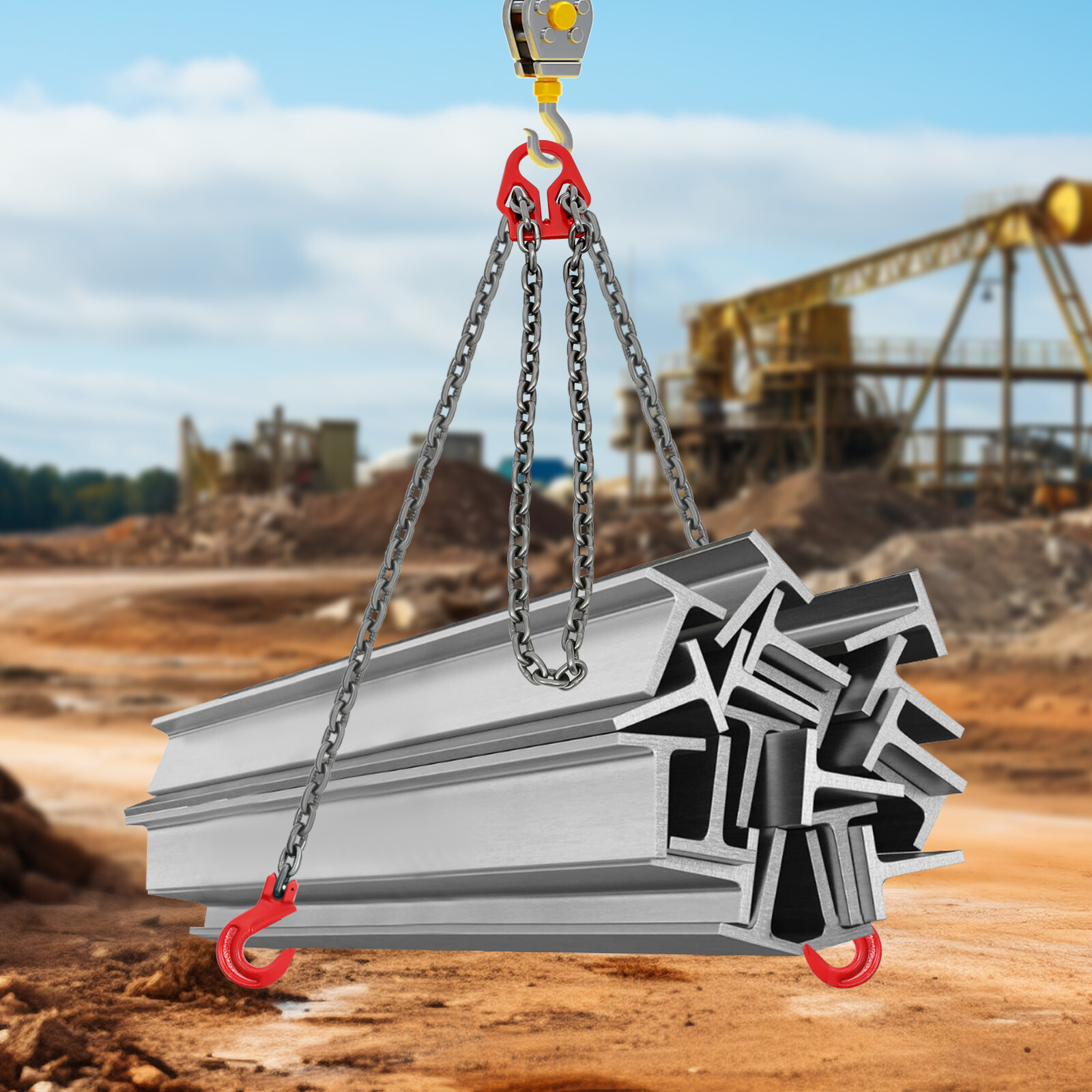 5/16 in*10FT Adjustable Chain Sling with Grab Hook Lifting Chains 5T/11023 lbs