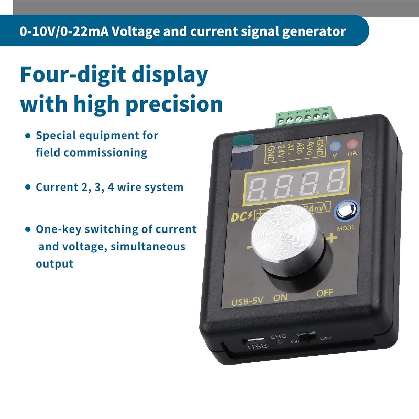 DC 0~10V 0~24mA Current Voltage Analog Simulator Signal Generator w/ Battery xx