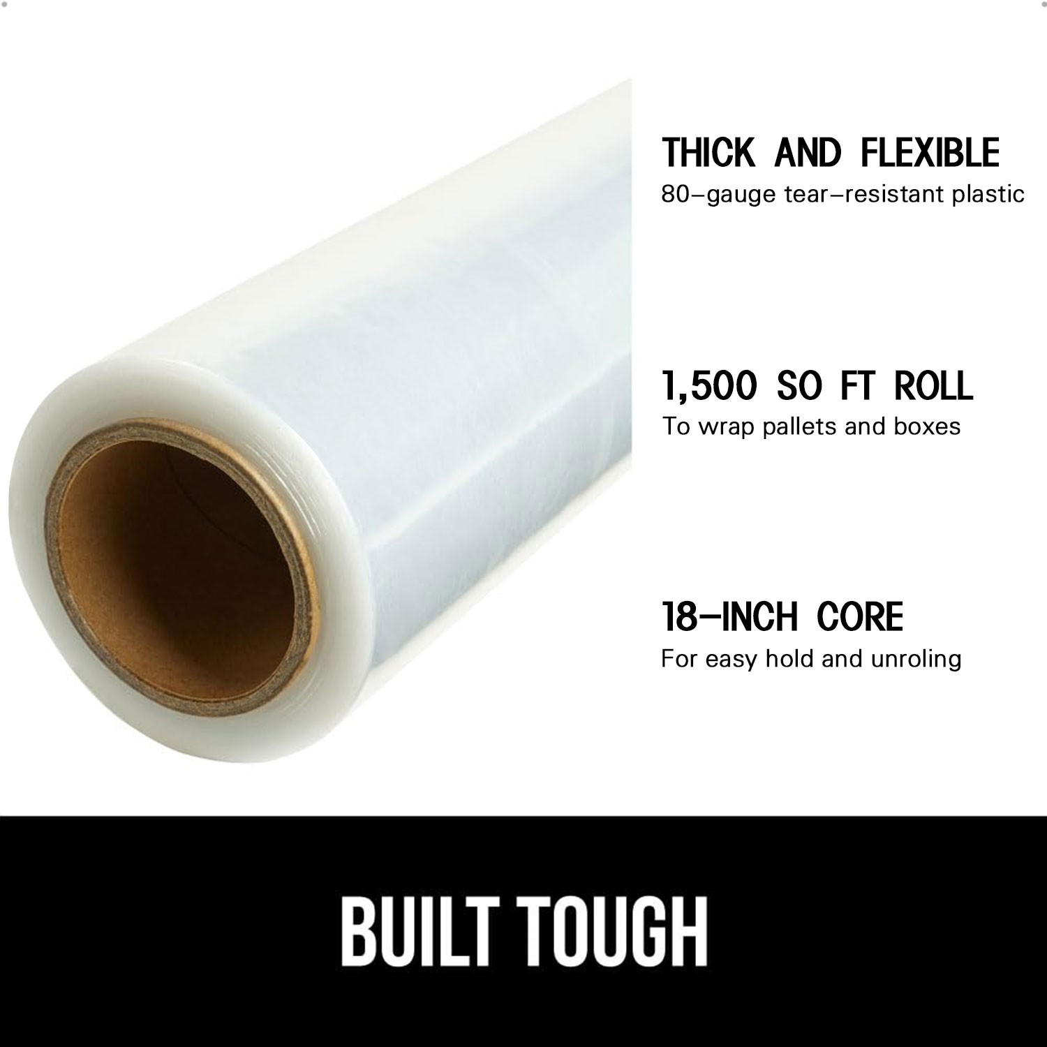 1 Roll Hand Stretch Plastic Film Shrink Pallet Wrap 18" X 1000 FT Heavy Duty