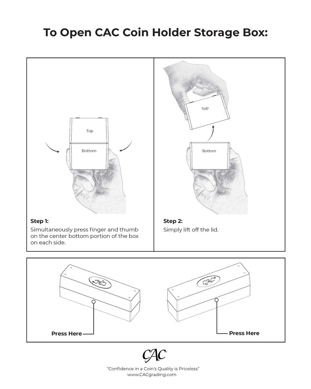 CAC® Universal Coin Storage Box - Holds 20 Certified Graded Coin Slabs
