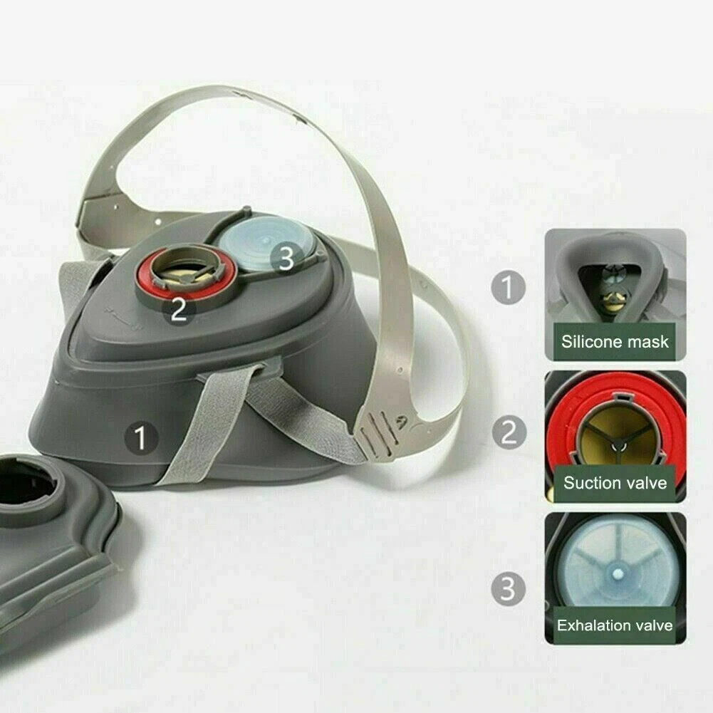 Half Face Shield Respirator Dust Mask for Painting Sanding Woodworking Facepiece