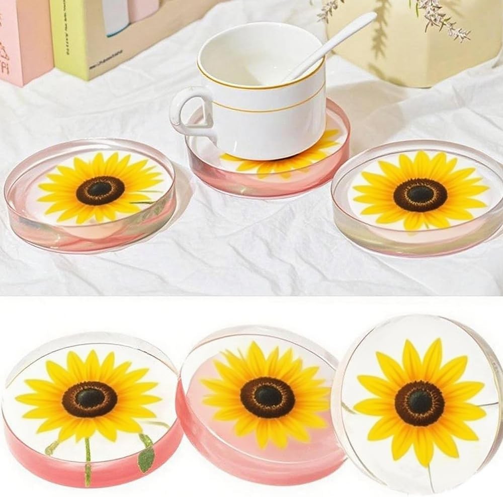 Resin Large Coaster Molds 6-Cavity Deep Round Silicone Molds for Resin...