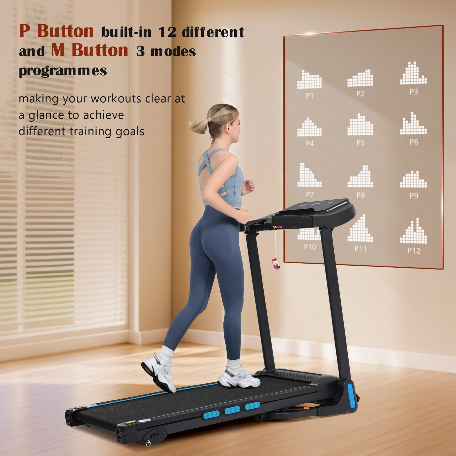 NEW 3.5HP Foldable Incline Treadmill 10MPH Quiet for Home Double Deck Technology