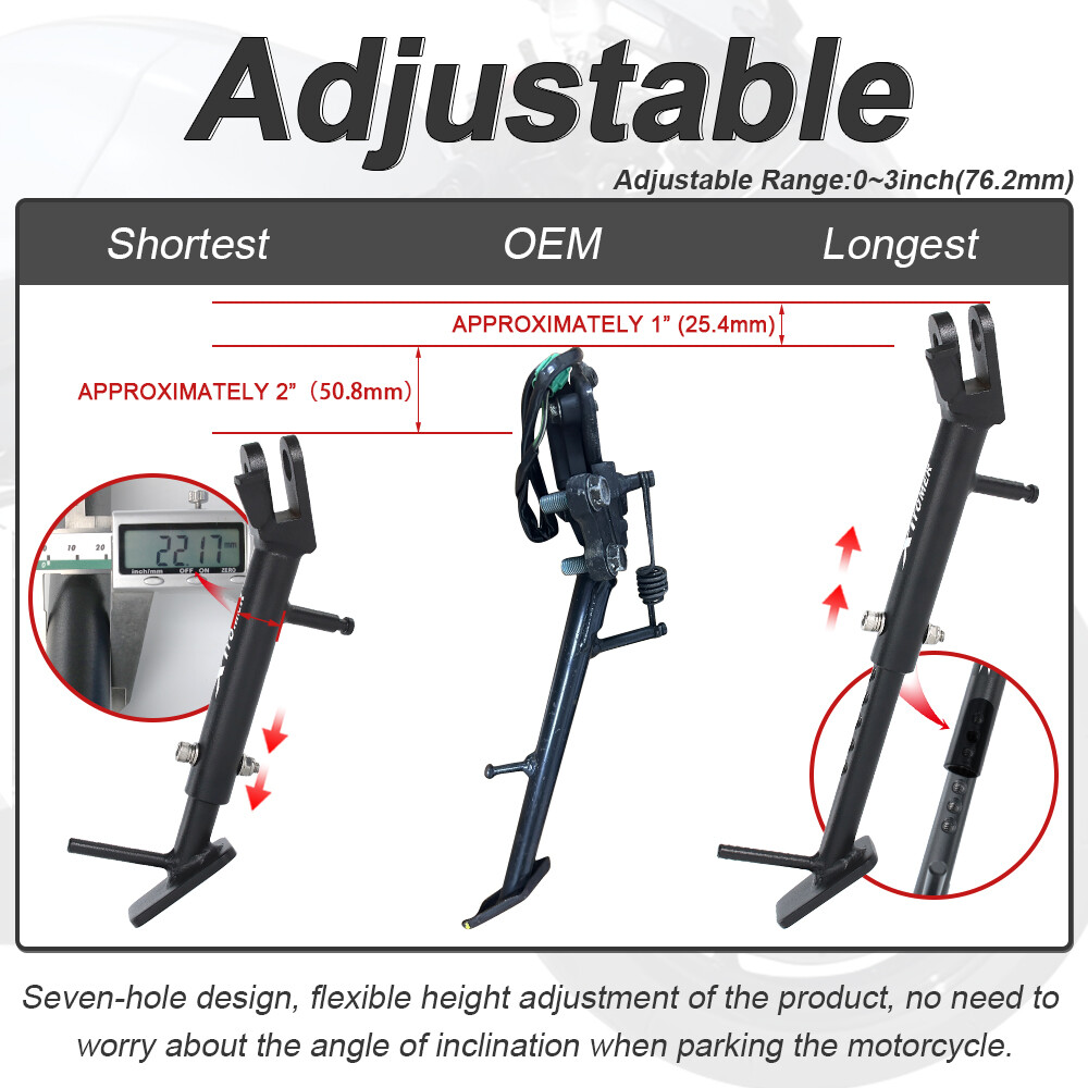 Adjustable Kickstand Sidestand Rear Stand Fit For Suzuki GSX-R1000 2009-2024