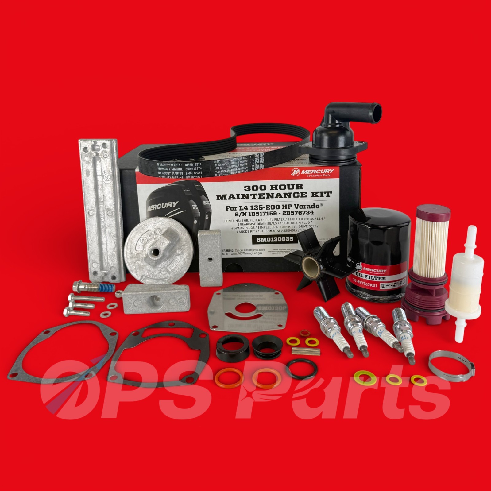 Mercury Maintenance Kit 300 Hour - L4 Verado 135/150/175/200 - Part # 8M0130835