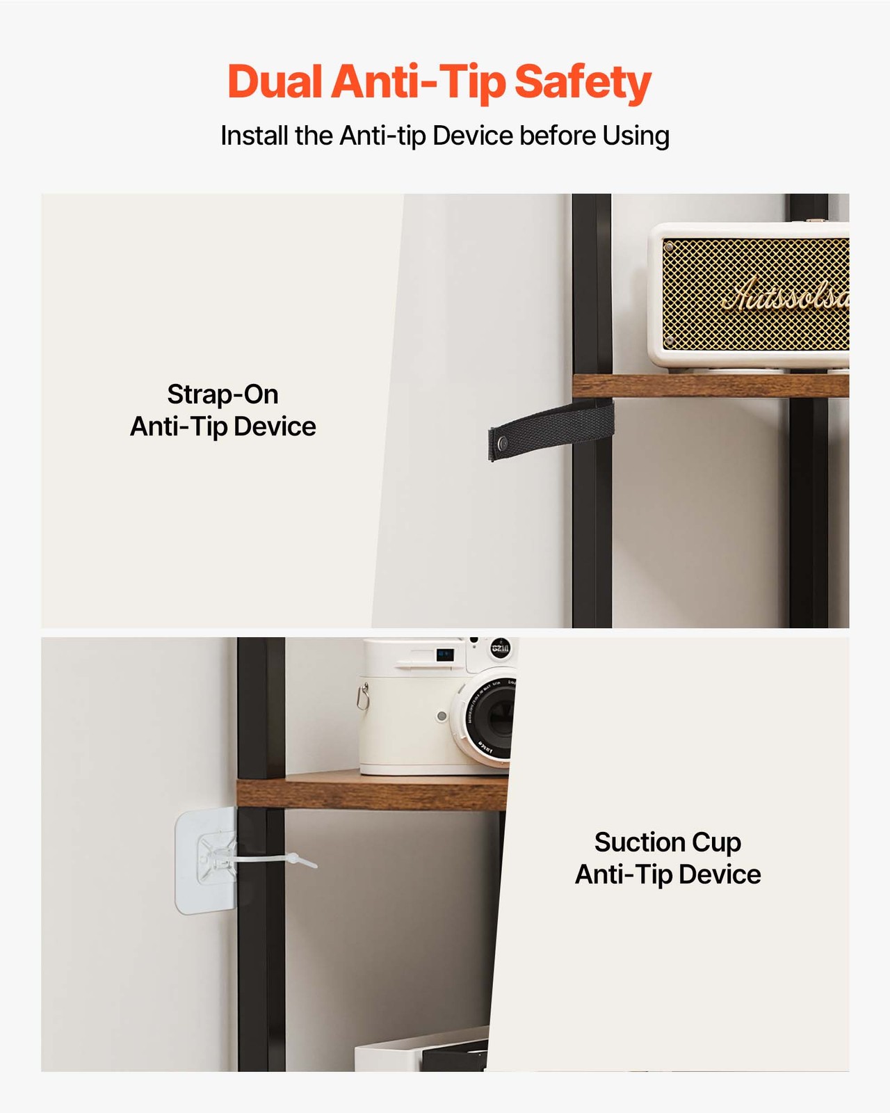 5 Tier Corner Shelf Tall Corner Stand with LED Light Narrow Display Rack