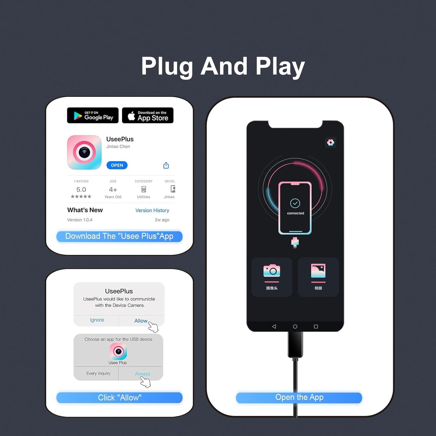 Endoscope Camera with Light 1920P HD Borescope Camera 16.4FT Cable with 8 LED