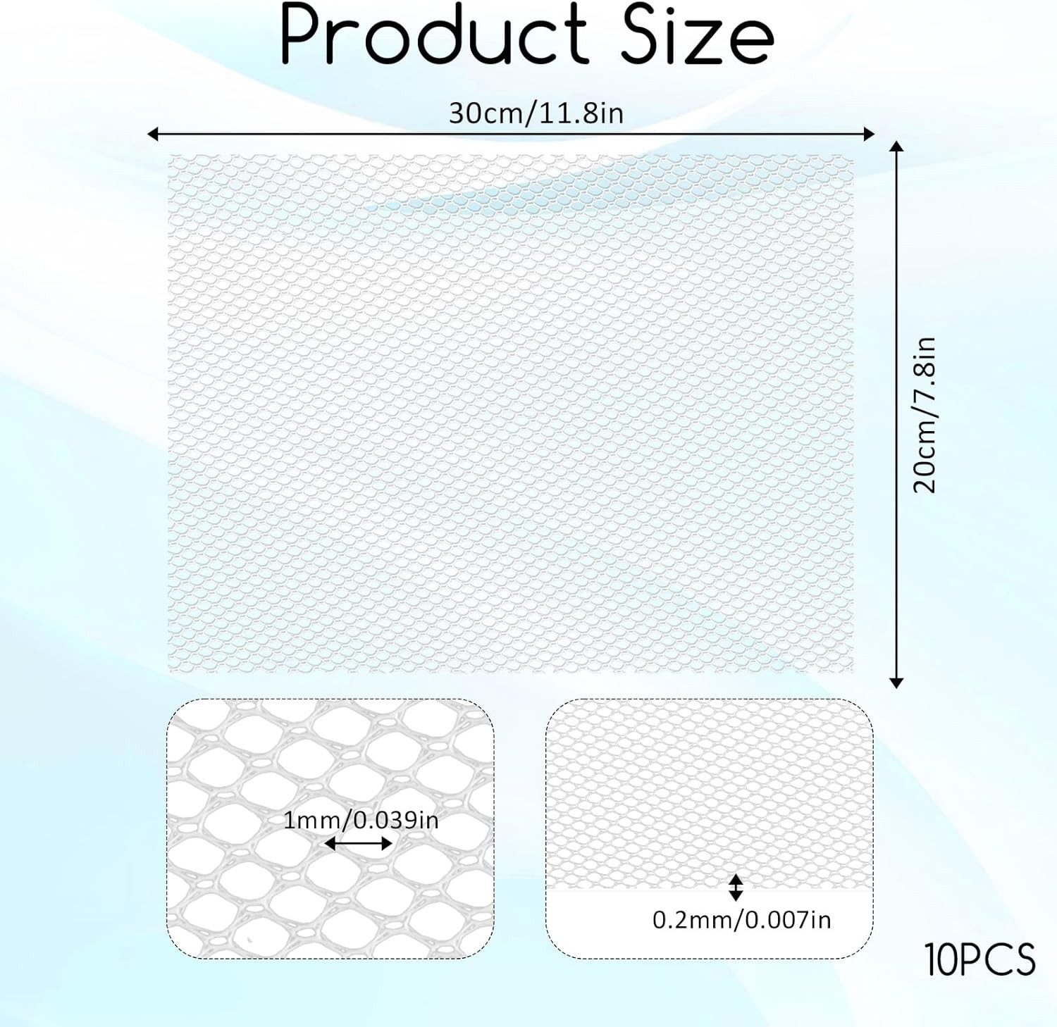 10 Sheets White PVC Fursuit Eye Mesh Waterproof Plastic Sheets for Cosplay Craft