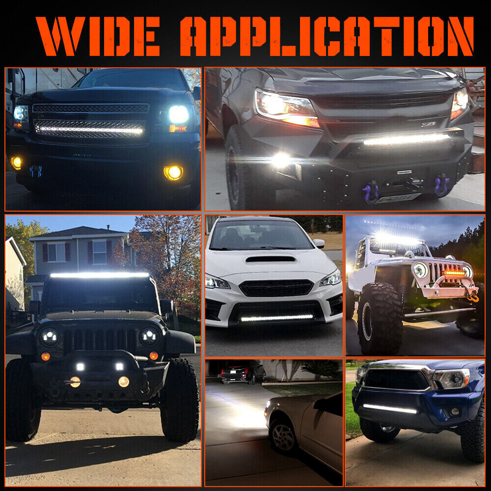 7 14 20 26 32 50" Slim LED Light Bar Spot Flood Combo Driving Truck SUV Offroad