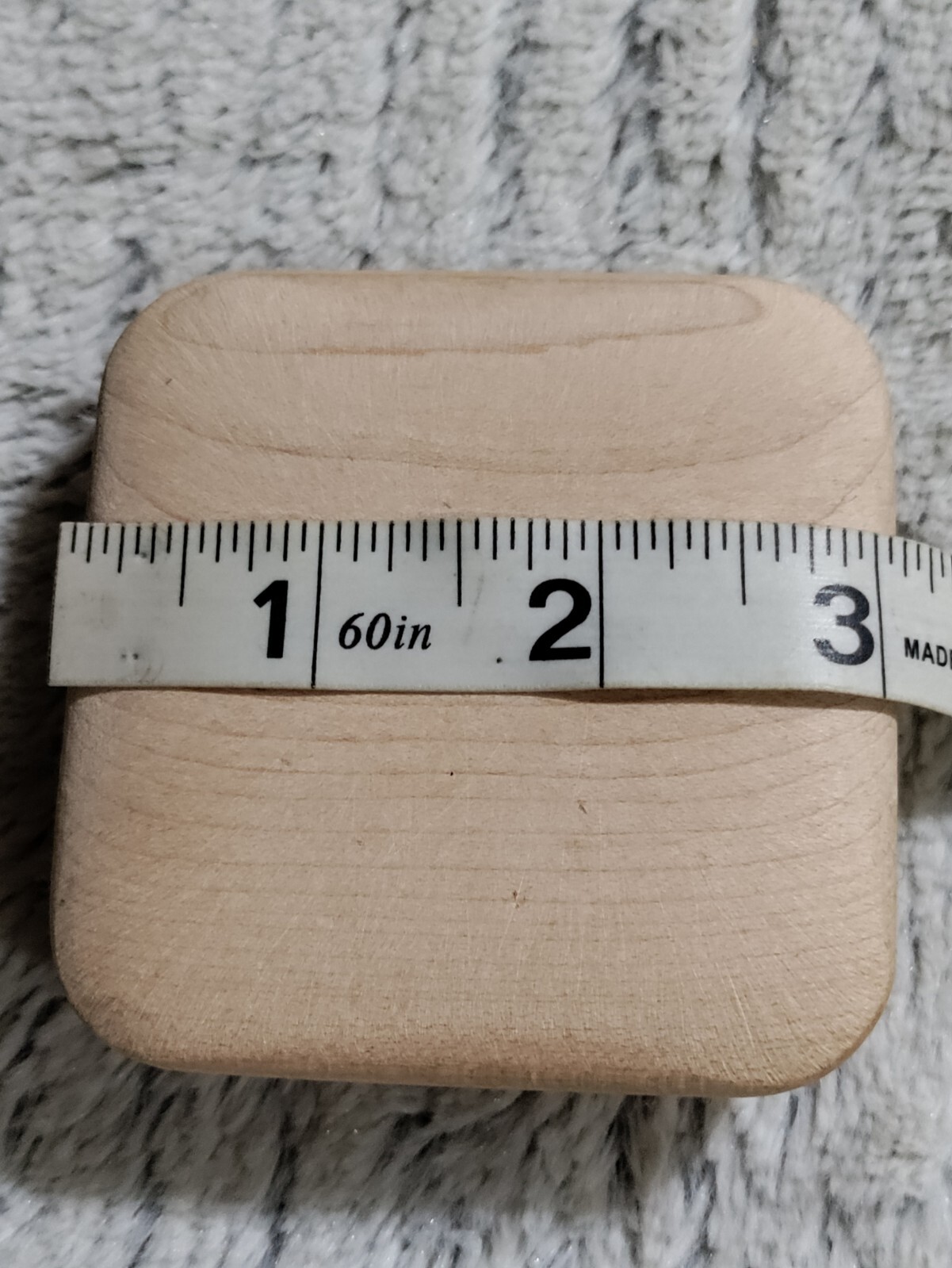 2 WADDELL 3" SQUARE UNFINISHED MAPLE WOOD CABINET / DRAWER KNOBS, NO.578 VINTAGE