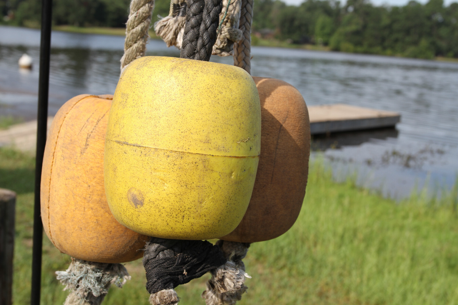 BOUYS ON A ROPE, Costal Wall Decor, 3 Single Floats, Boaters Decor, LTS - 22