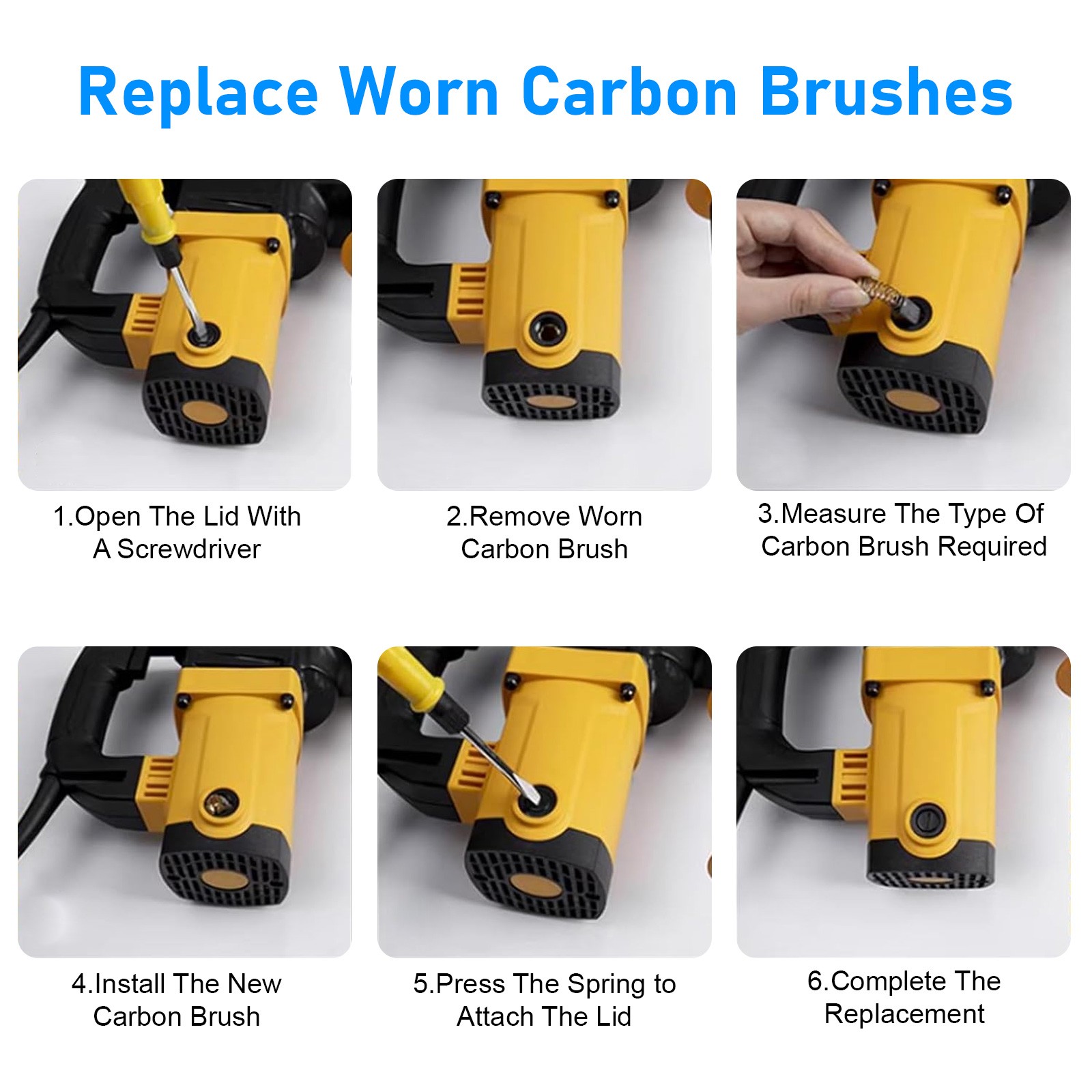 120x 12 Sizes Electric Motor Graphite Carbon Brushes Accessories For Power Tool