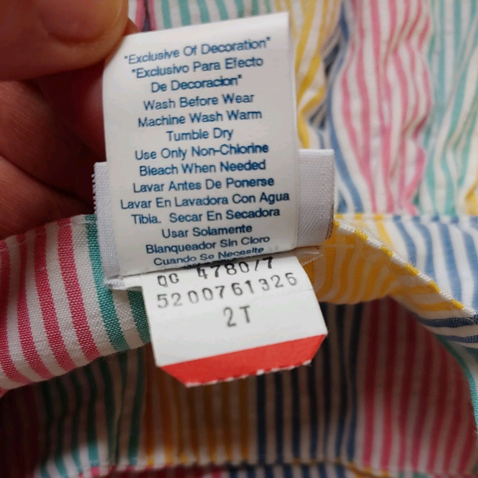 Carter's Vintage Rainbow Stripe Seersucker Short Set Jumper Size 2T