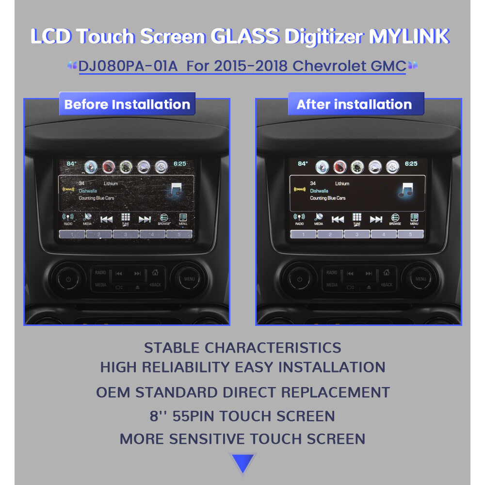 REPLACEMENT For 2015-2018 Chevrolet GMC Touch-Screen GLASS Digitizer LCD MYLINK