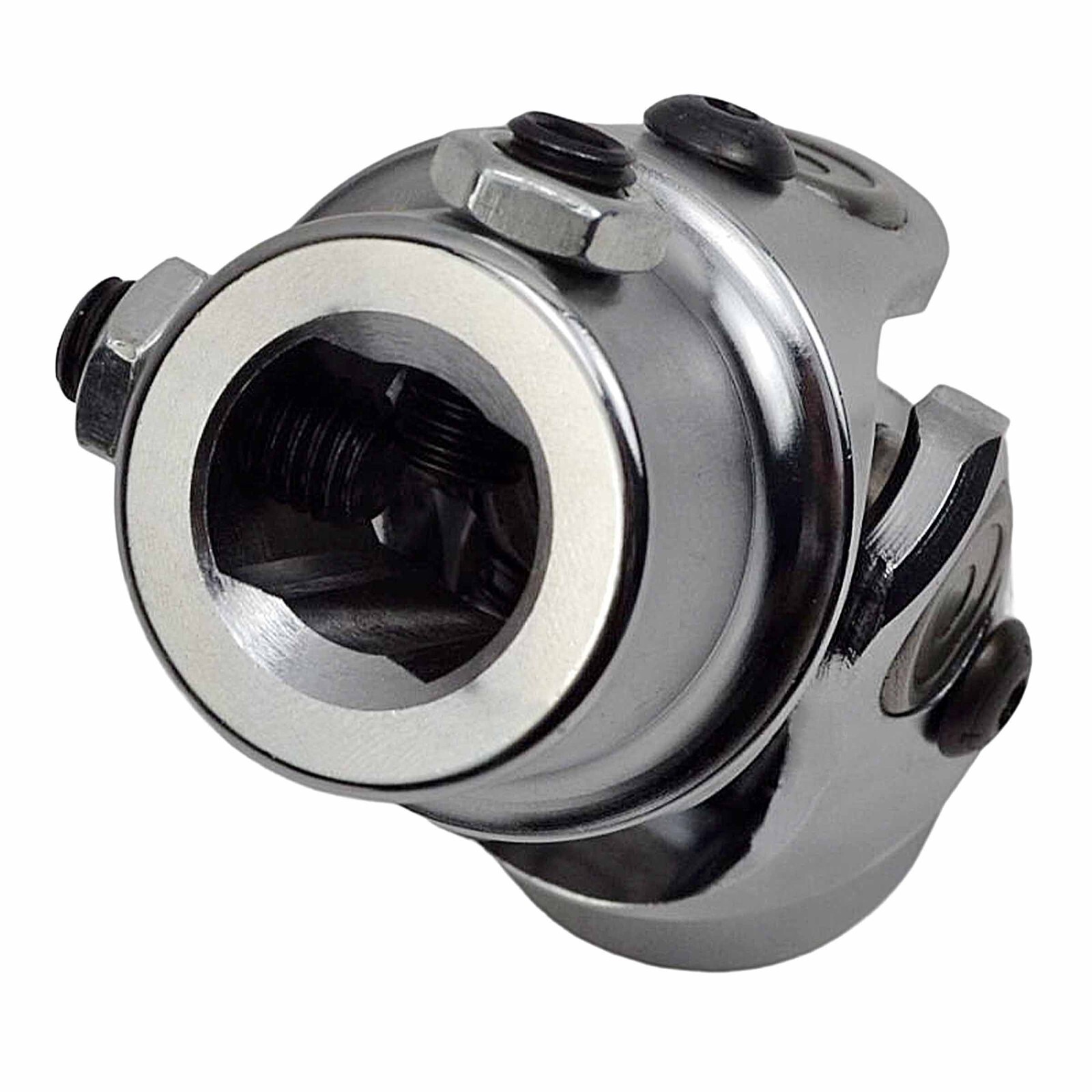 3/4" 36 Spline X 3/4" DD Steering Universal Joint Chrome Single U Joint Shaft