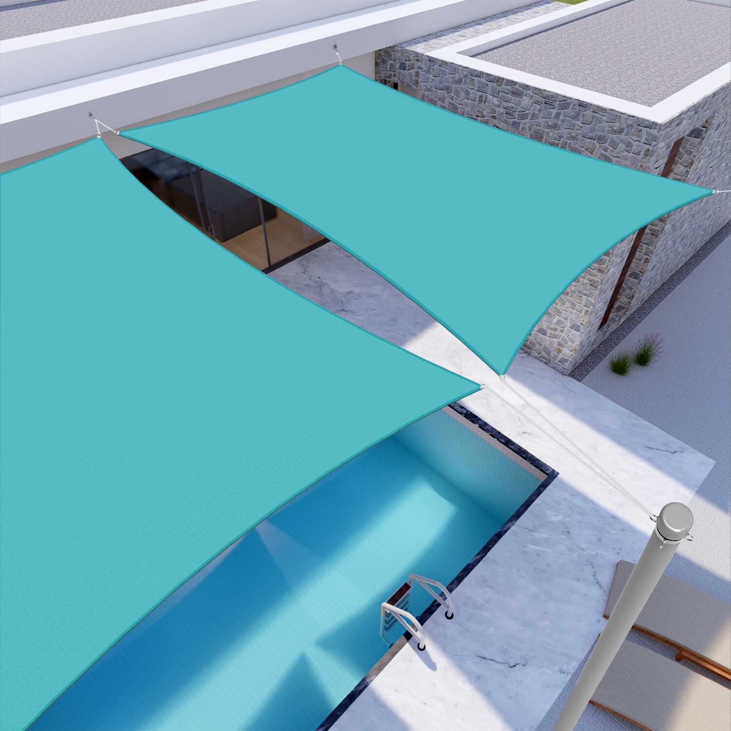 8' x 12' Waterproof Sun Shade Sail Fabric Outdoor Canopy Patio Awning Cover