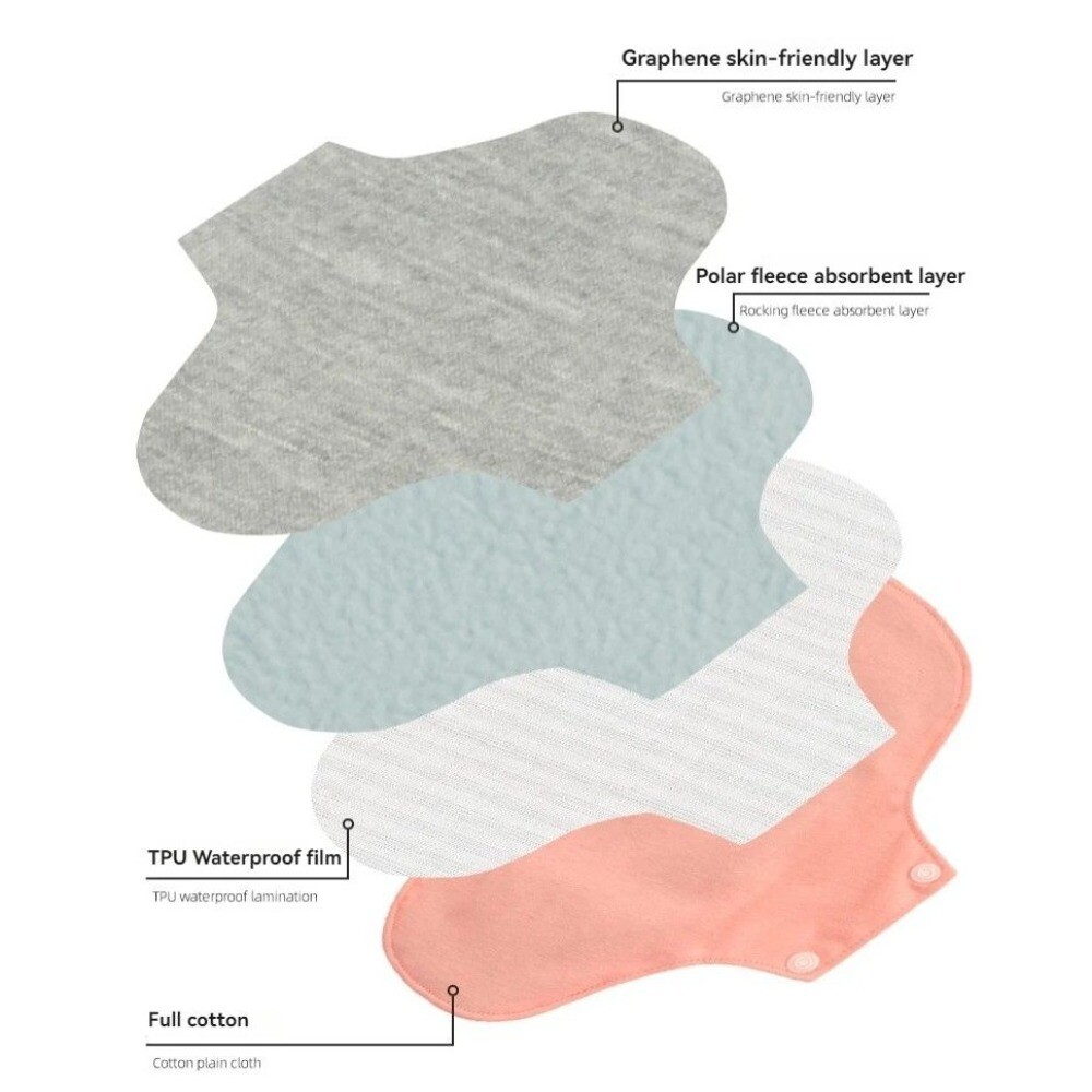 6Pcs Reusable Panty Liner Nursing Pad for Women Washable Menstrual Cloth Pads