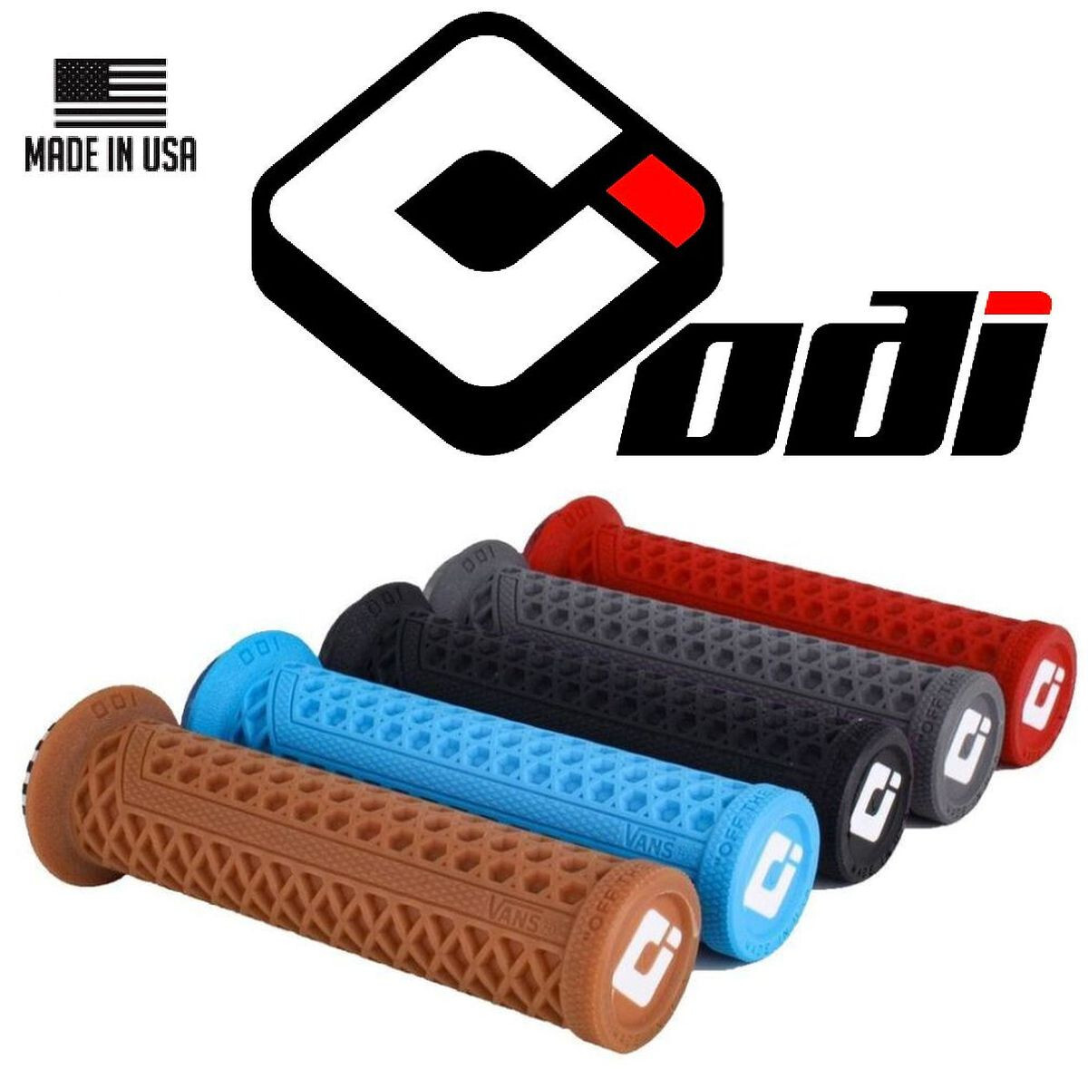 ODI Vans V2.1 Lock On Flanged Grips MTB Bike Black Red Blue Gum Graphite Purple