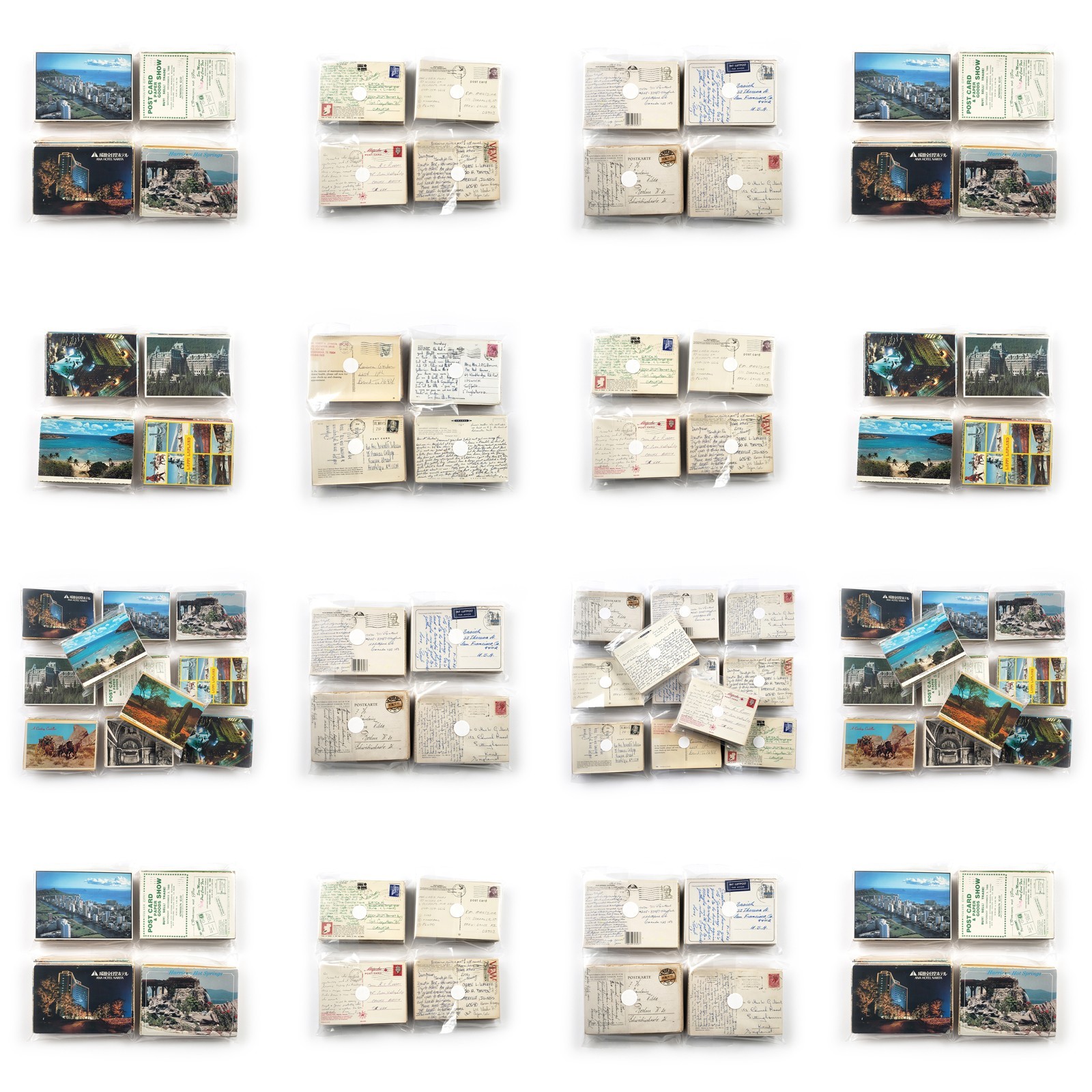 70 Vintage Used 4x6 Postcards Lot - All Posted - Worldwide Stamps & Postmarks