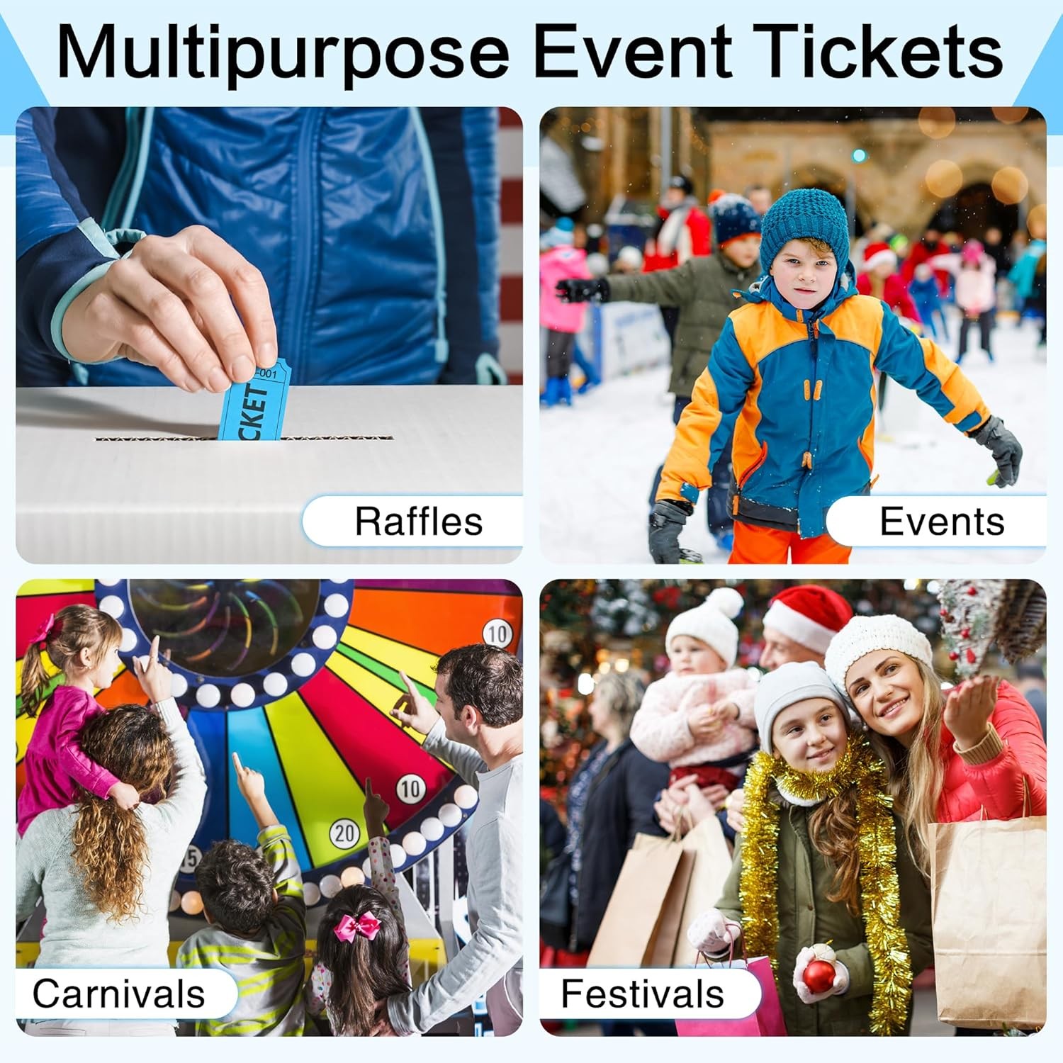 500 Raffle Tickets Double Roll, Raffle Tickets Roll with Name and Phone Number,