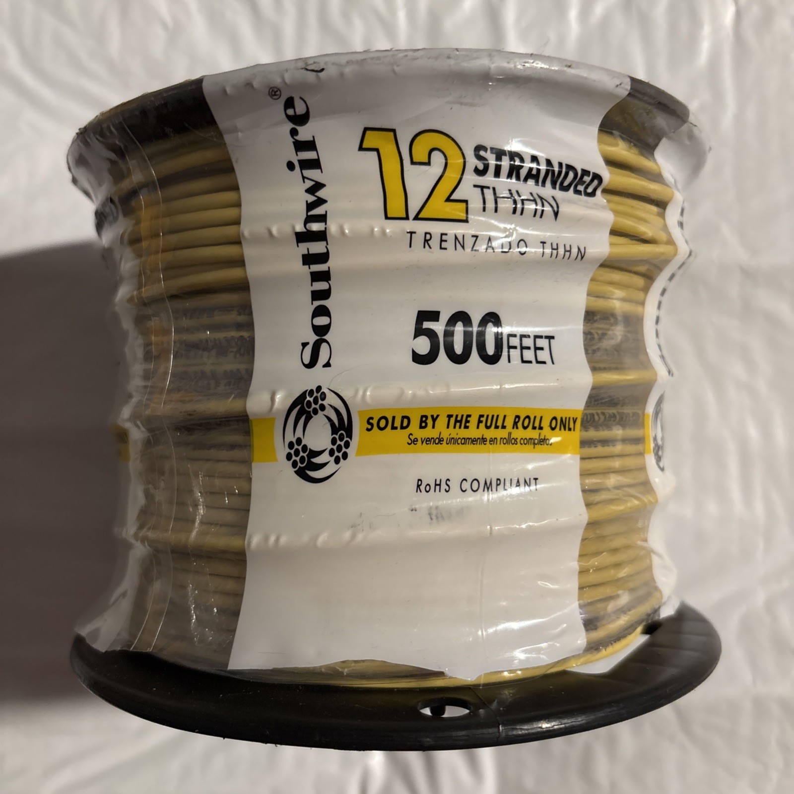 500 Feet 12 Stranded Copper THHN Wire (Yellow)