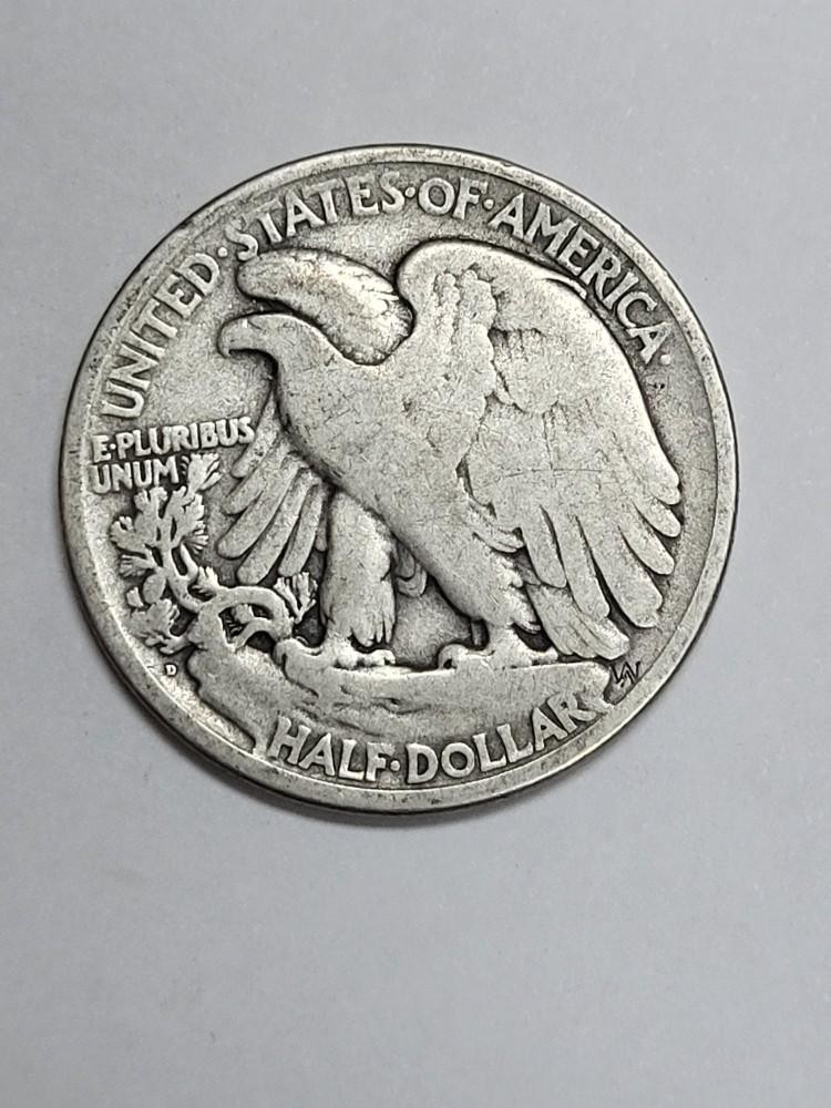 1919 D Walking Liberty Half Dollar Nice used coin
