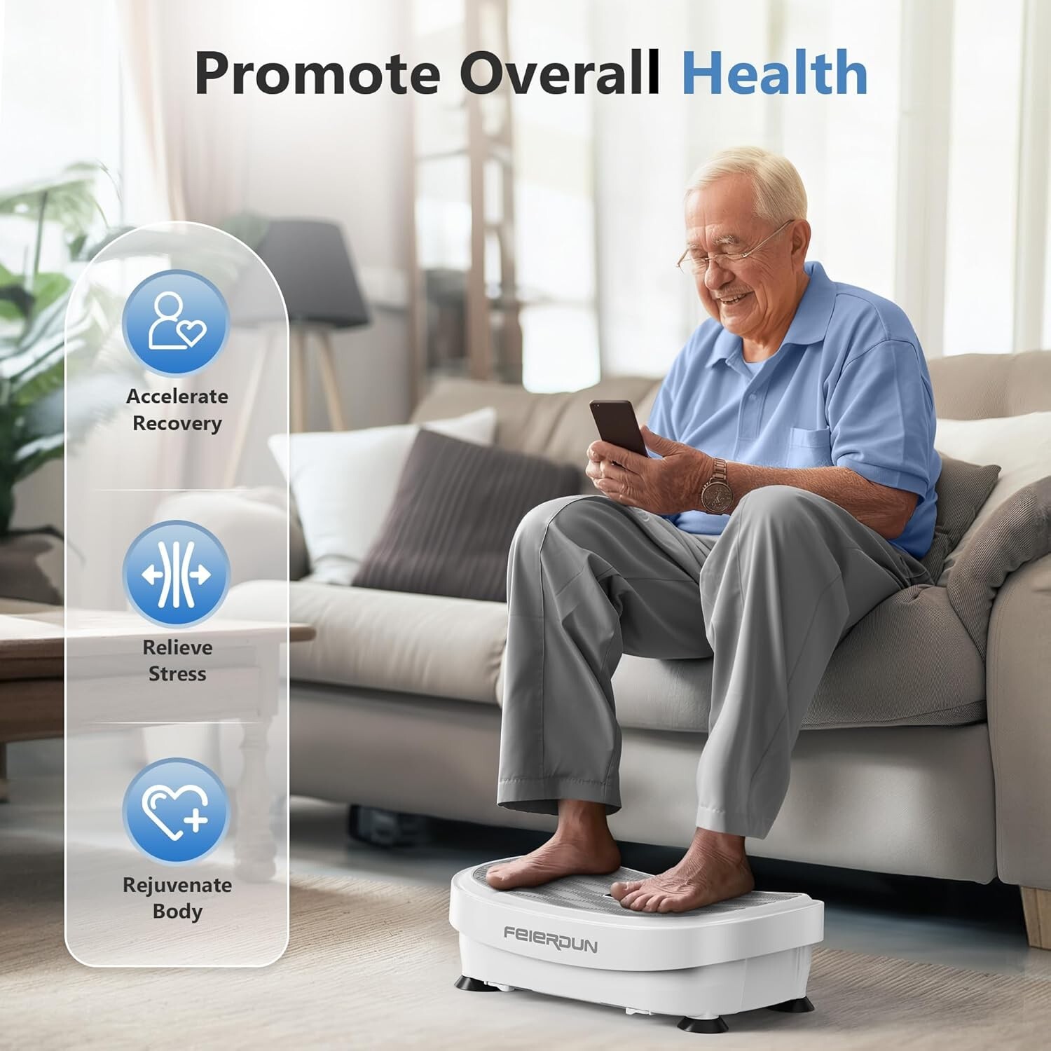 Vibration Plate Exercise Machine, Whole Body Workout Vibrate Fitness Platform,