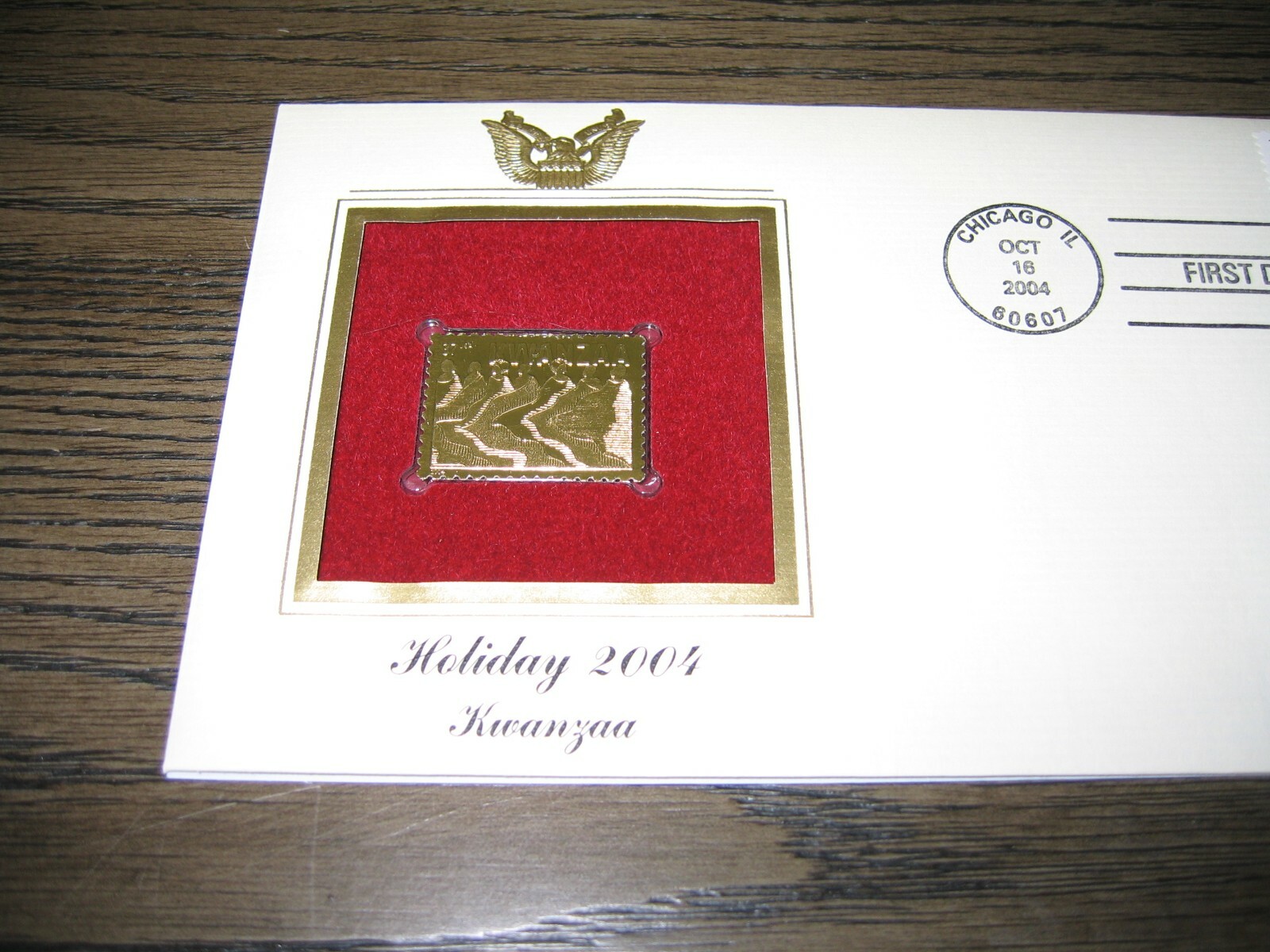 2004 Holiday Kwanzaa FDC Replica Gold Golden Cover Stamp