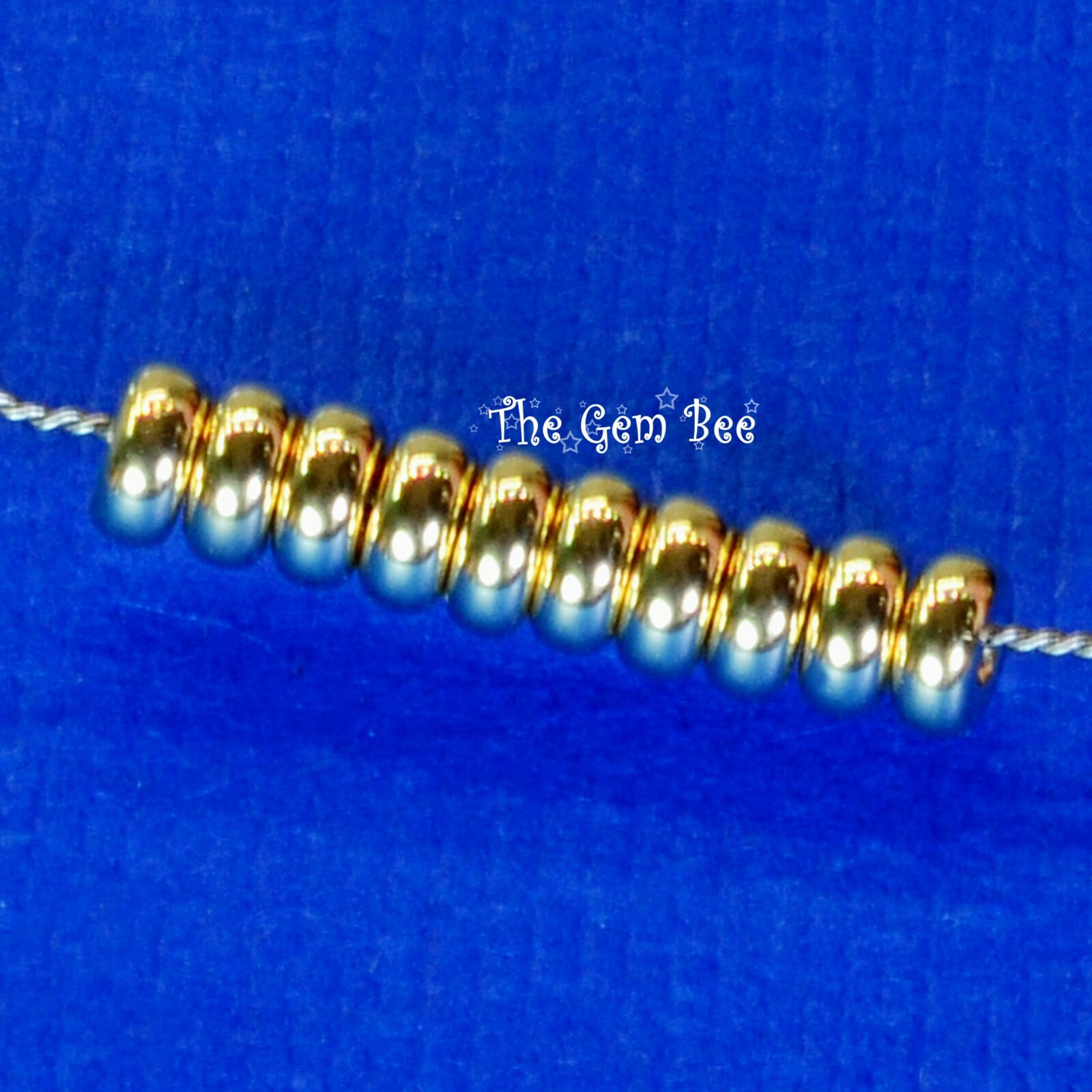3.2mm 14k Solid Gold Smooth Donut Rondelle Bead Spacer (10)