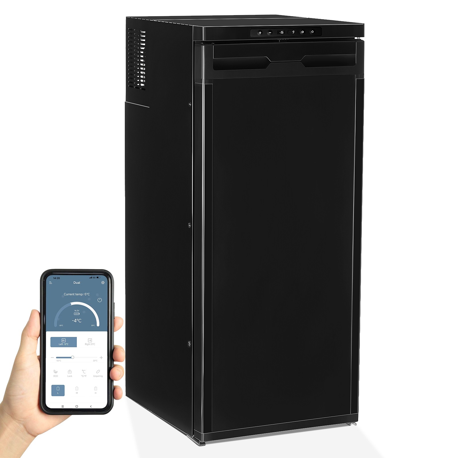 3.18 Cu.Ft Truck Fridge AC110V DC 12V/24V Portable RV Car Refrigerator Freezer