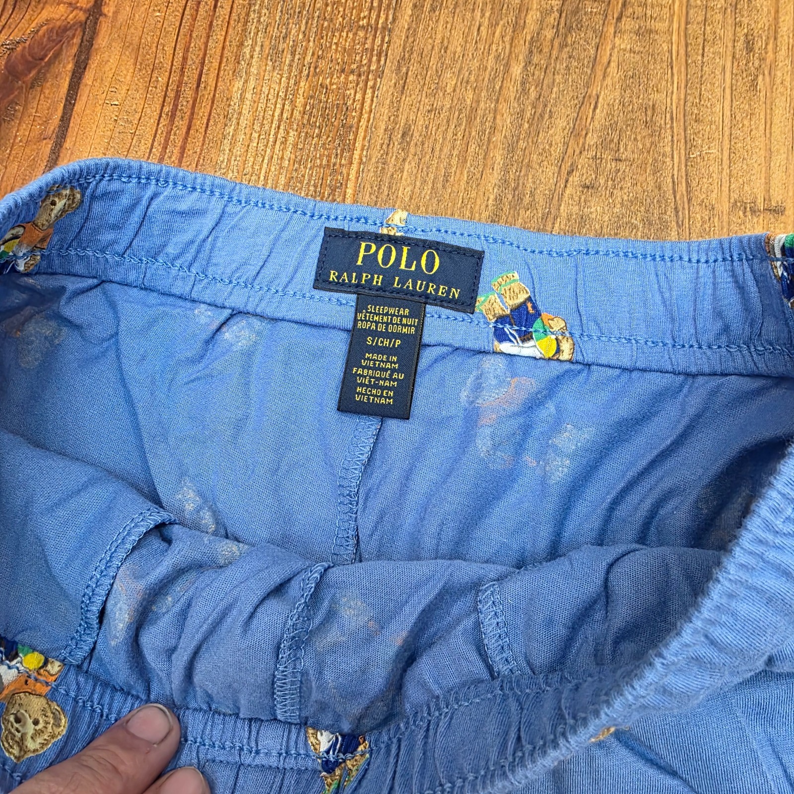 Polo Ralph Lauren Mens SMALL Polo Bear Sleepwear Sleep Shorts Blue