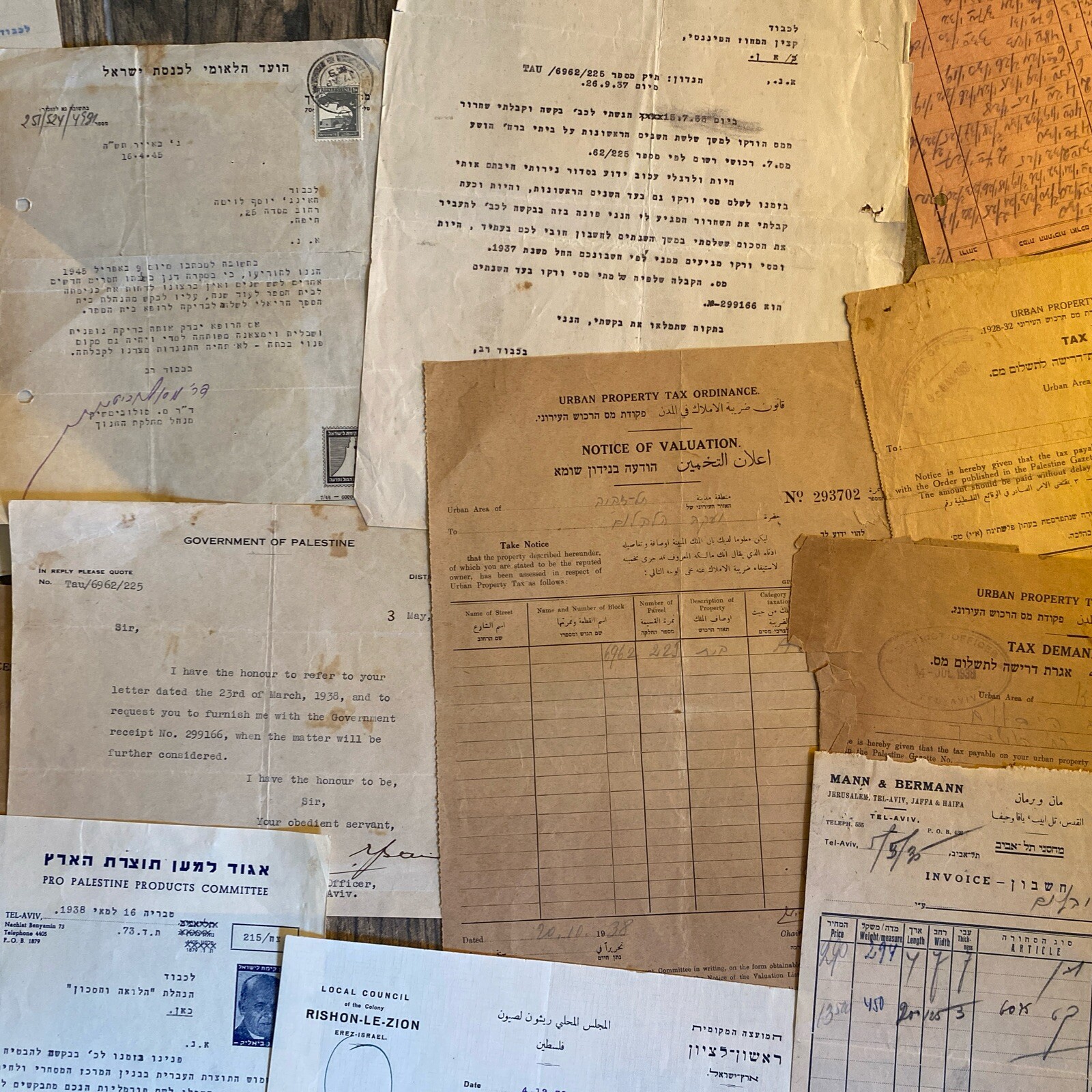 Palestine Israel Old Collectible Lot Of Letters Documents Palestine