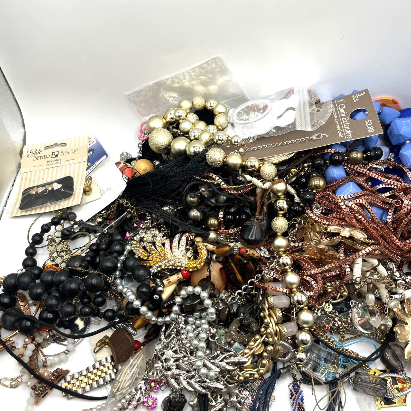 5+ Lb Jewelry Craft Lot Broken Junk Repurpose Upcycle - Vintage To Now