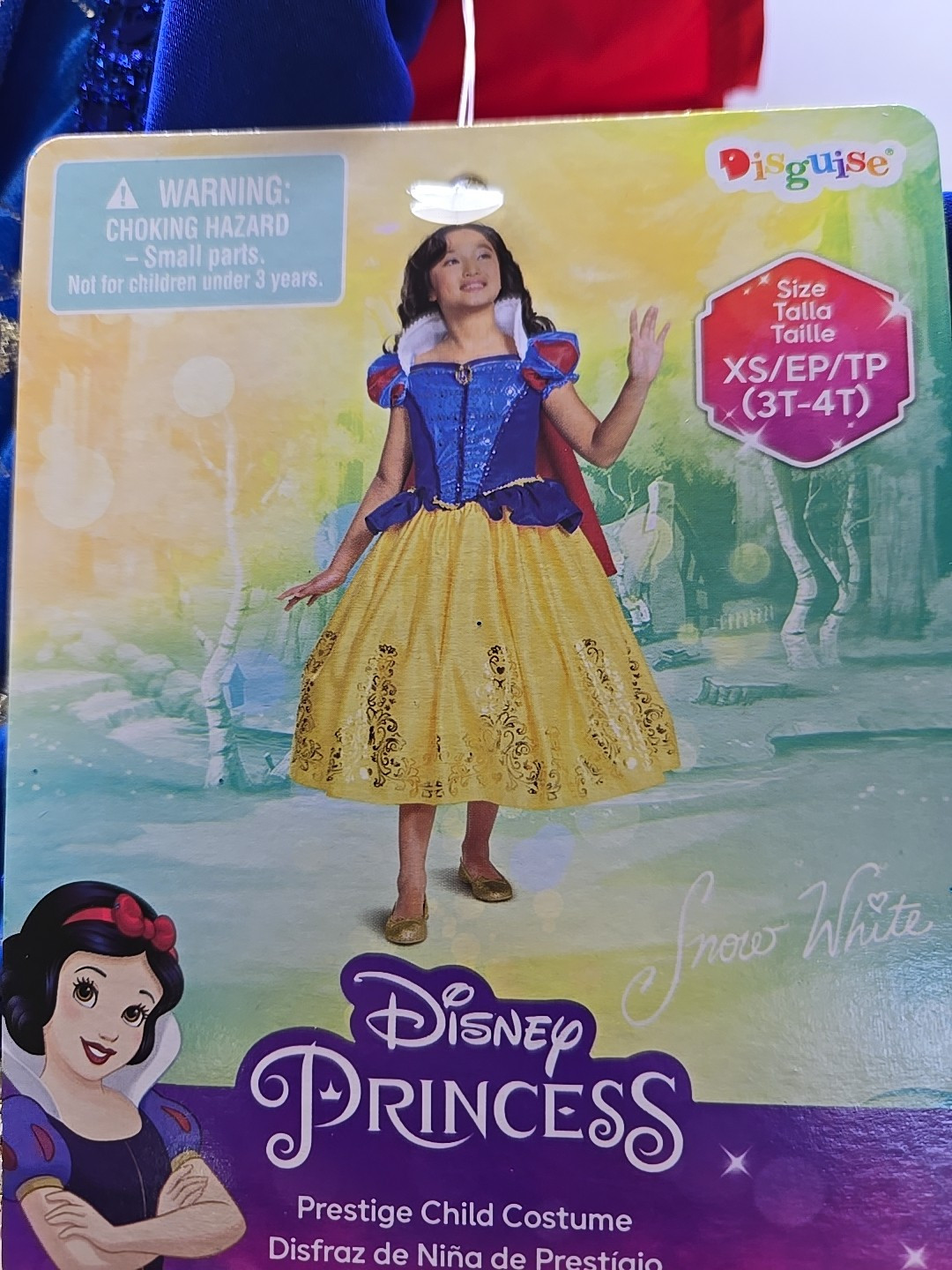 *NEW* Girls Disney Princess Snow White Halloween Costume Sz XS/EP/TP 3T-4T