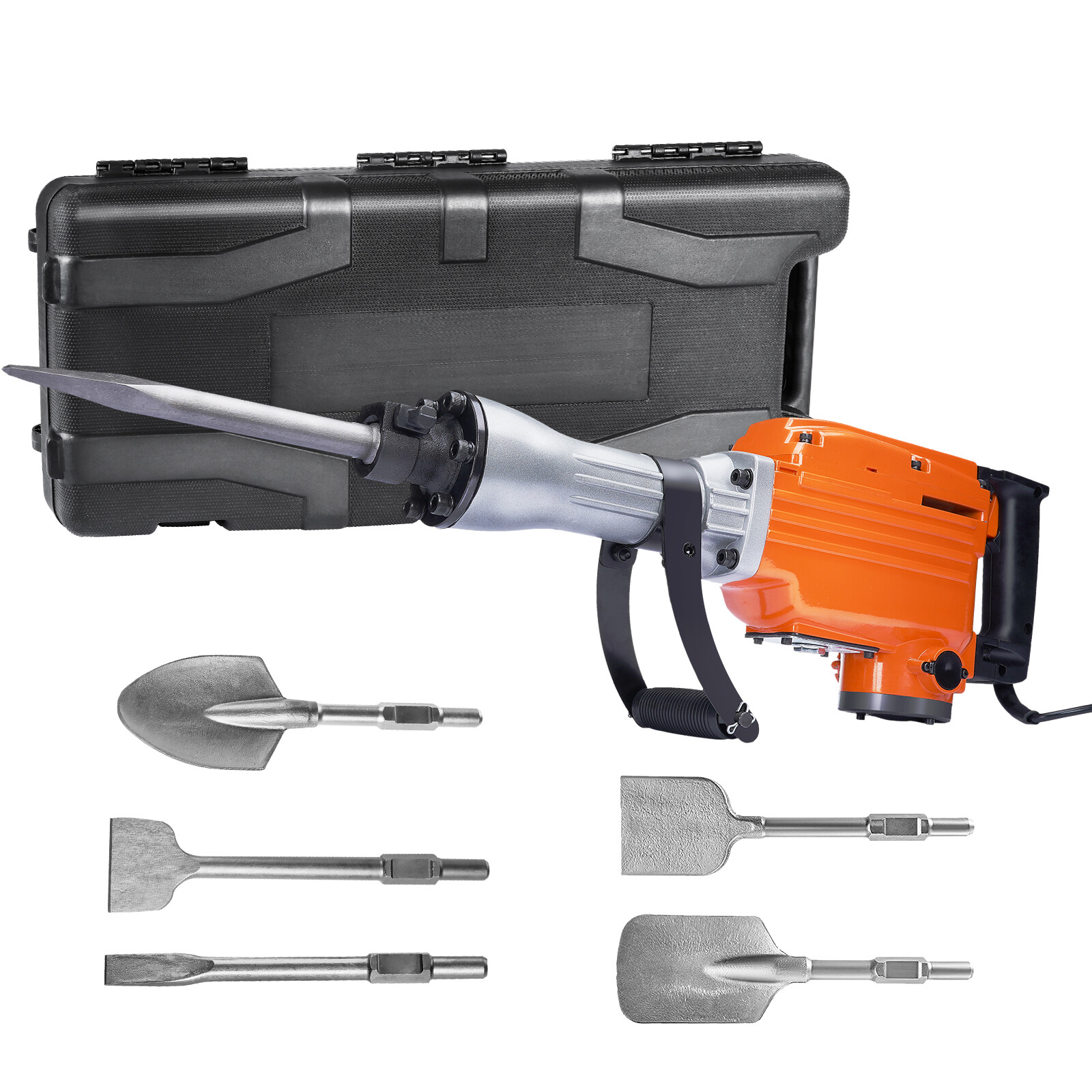 VEVOR Demolition Jack Hammer Concrete Breaker 2200W Electric Hammer 6 Chisel Bit