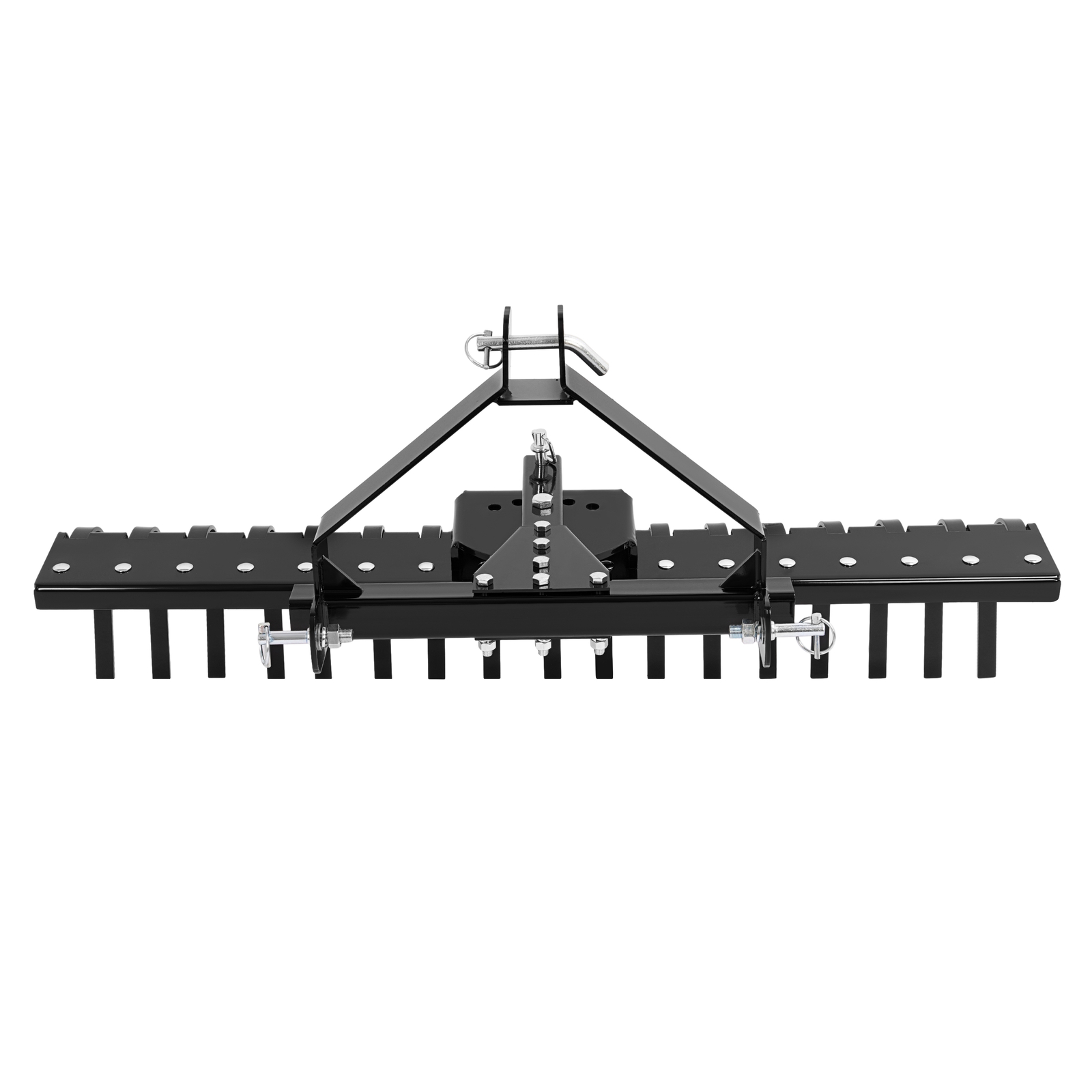For Category-0 Tractor Hookup 5 FT Black 3-Point Landscape Rake Grass Comb