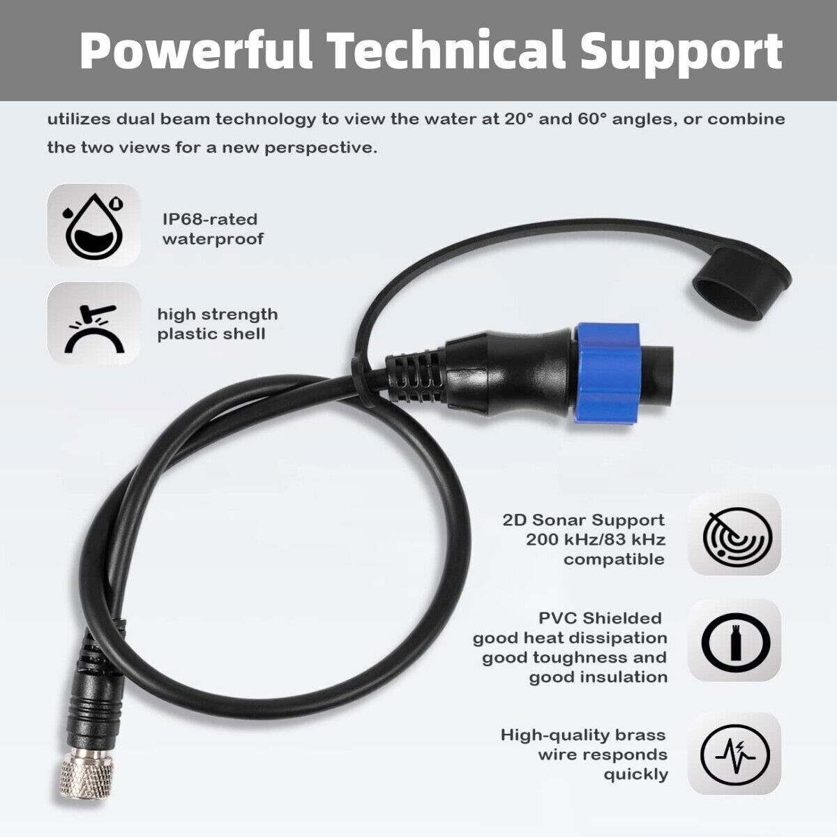 For Lowrance Fish Finder Minn Kota MKR-US2-10 Universal Sonar 2 Adapter Cable