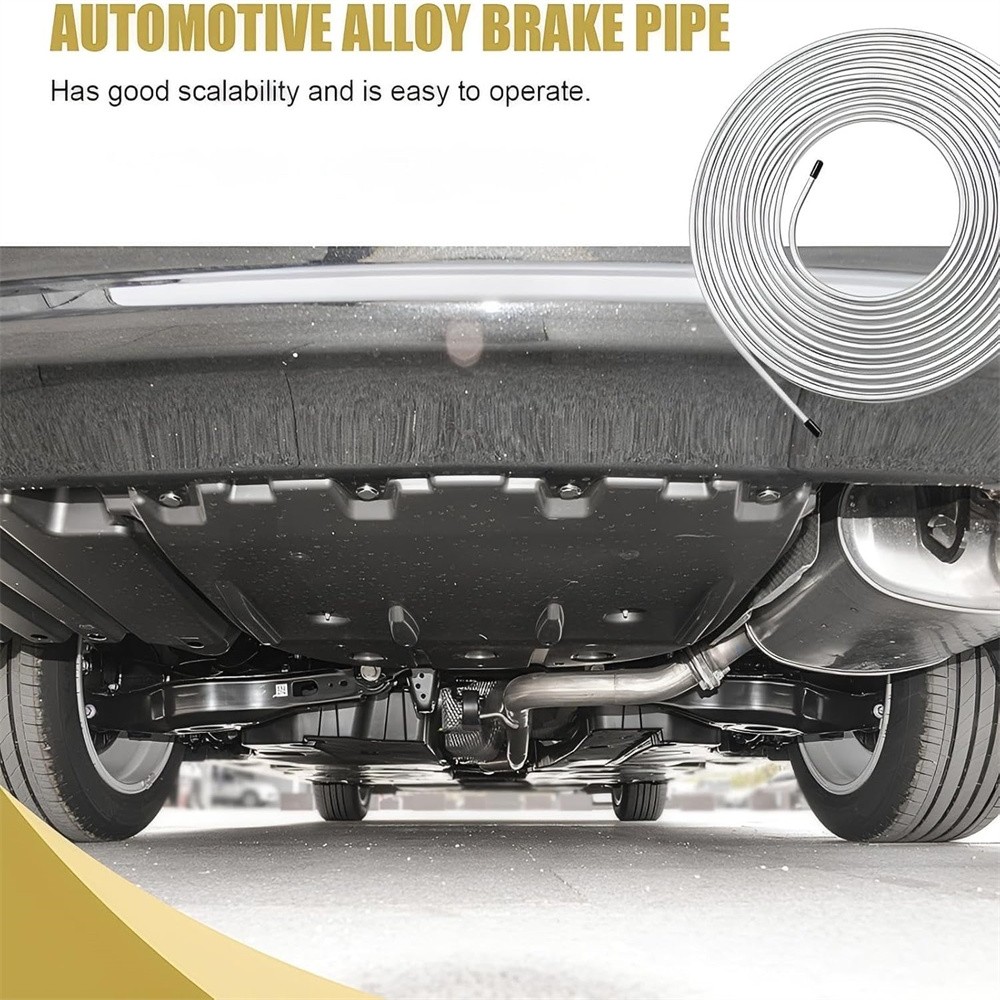 Brake Line Tubing Kit Flexible Double Galvanized Steel 25 Ft 3/16 16 Fitting USA