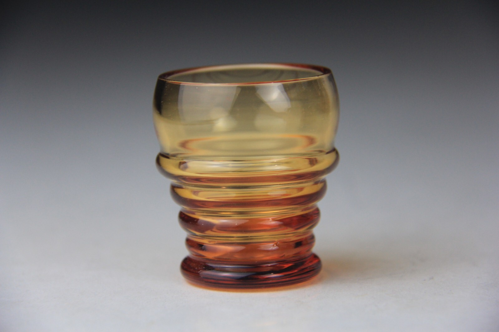 Scarce Cambridge Glass Amber Nautilus Decanter w/6 Small Cordials Tumblers