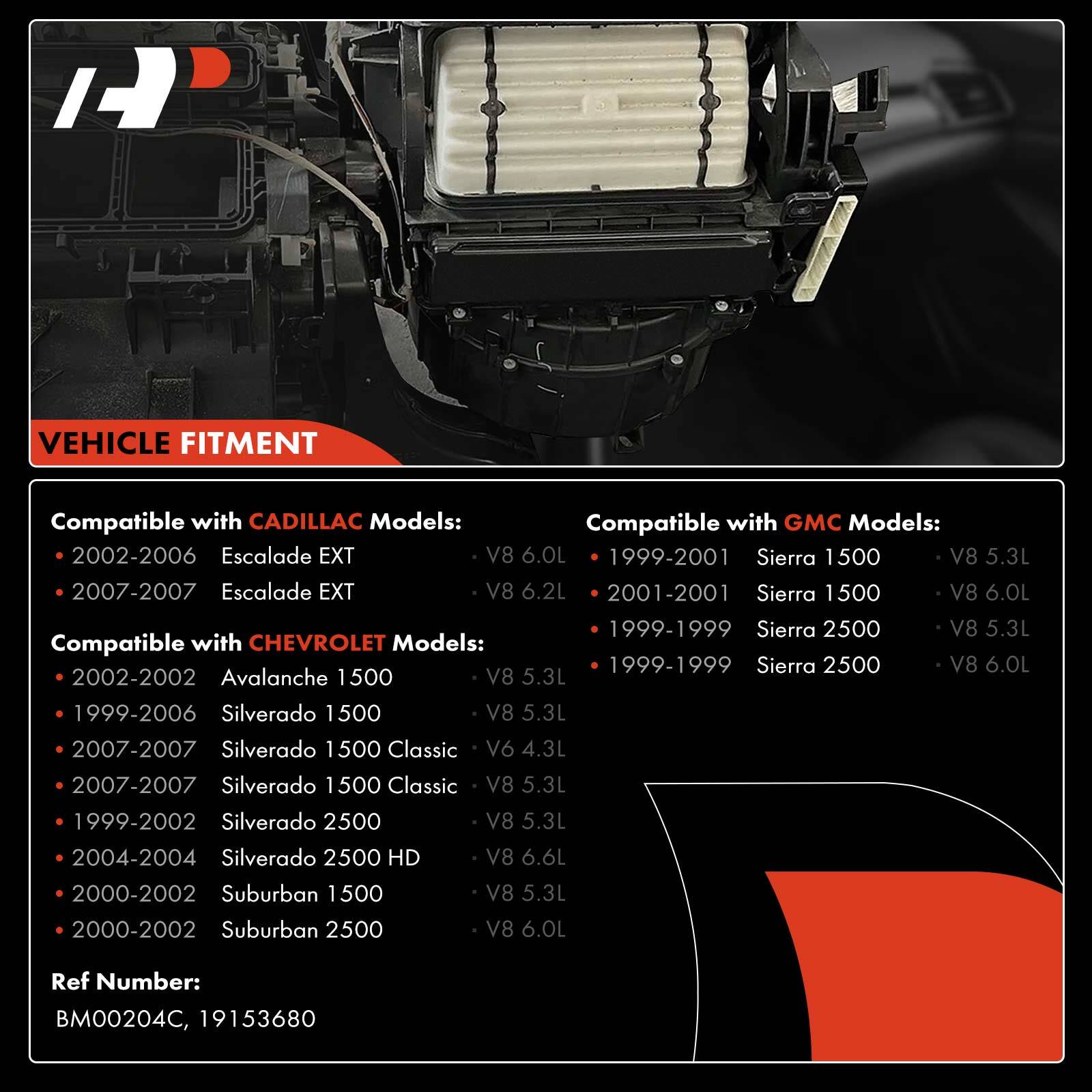 HVAC Blower Motor for Chevy Silverado 1500 2500 GMC Sierra 1500 2500 Cadillac