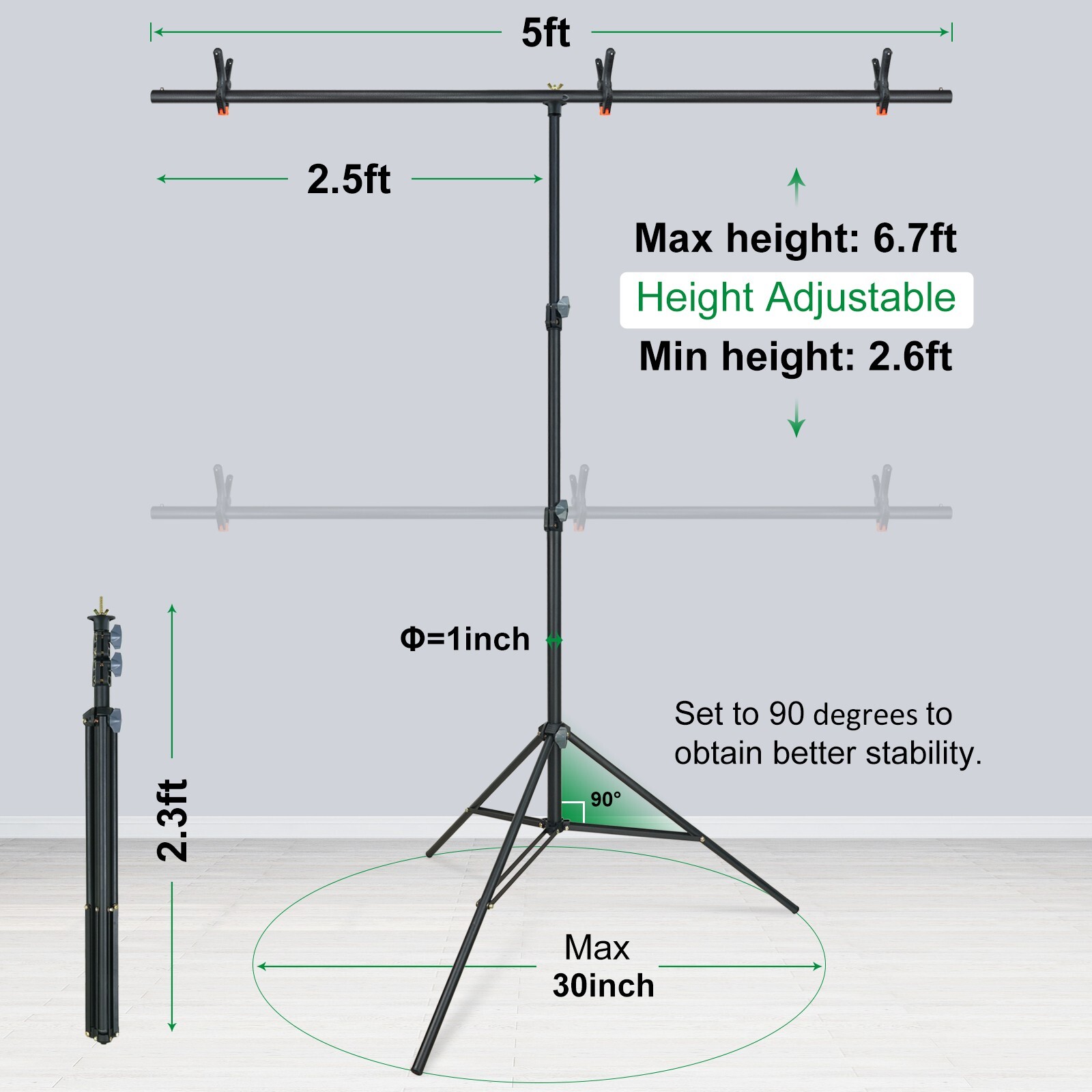 LINCO Photo T-Shape Backdrop Stand Background Backdrops Support Kit - AM207
