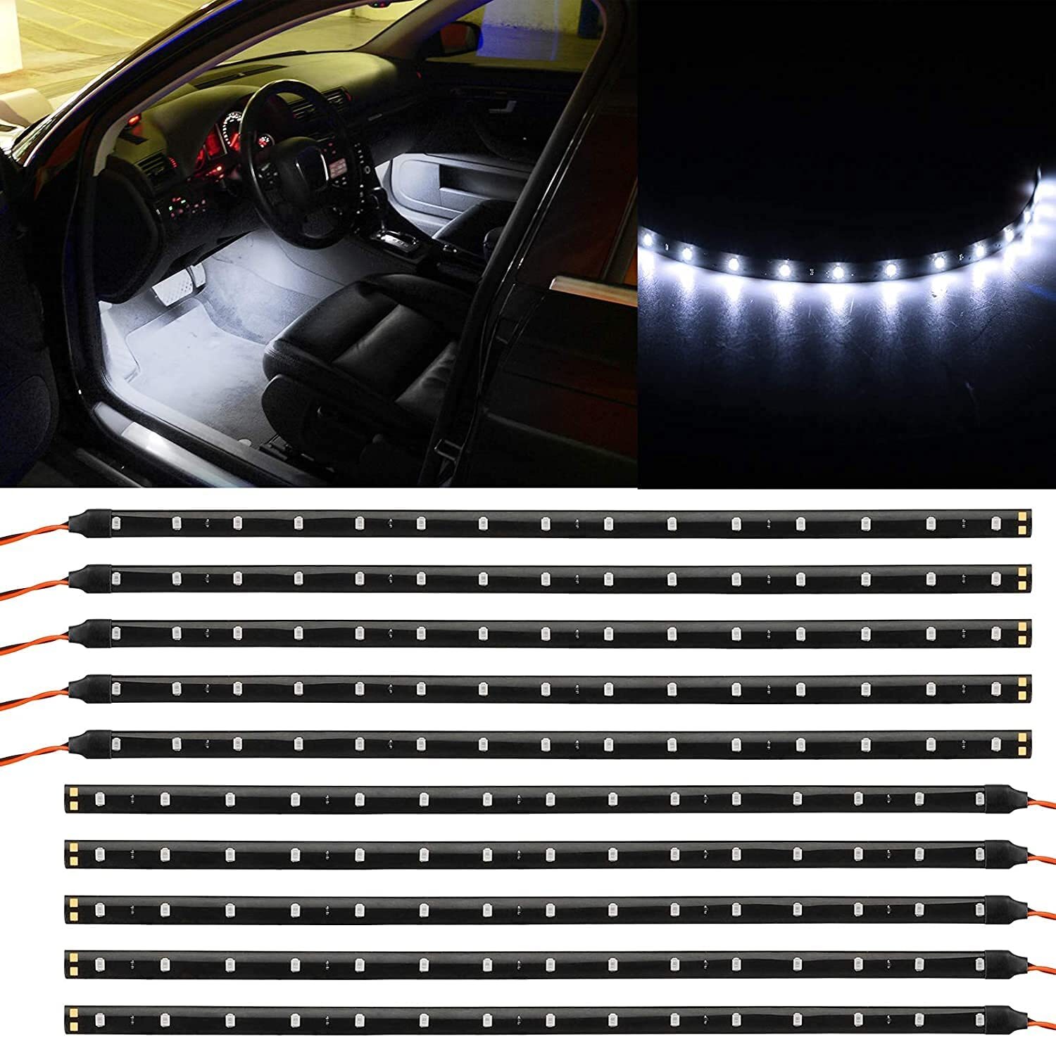 Lot Waterproof 12''/15 DC 12V Motor LED Strip Underbody Light For Car Motorcycl